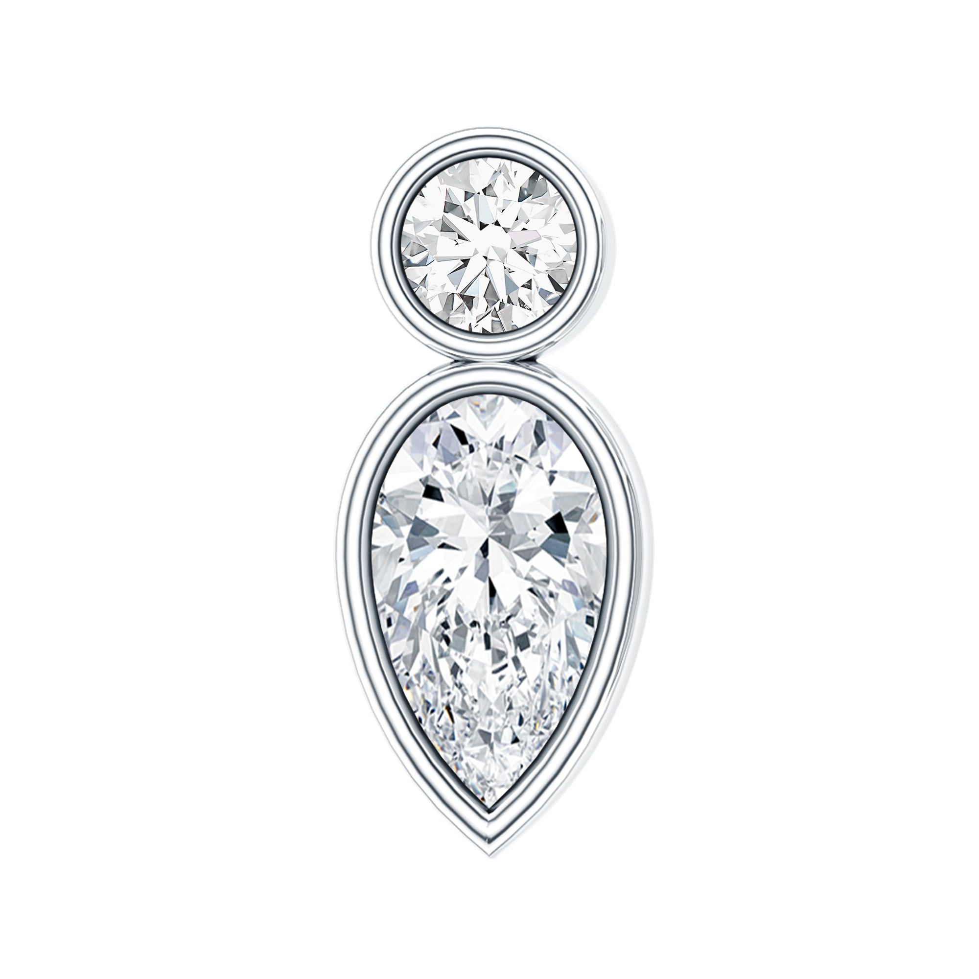 Dainty Pear and Round Cut Moissanite Tragus Earring D-VS1 - Rosec Jewels