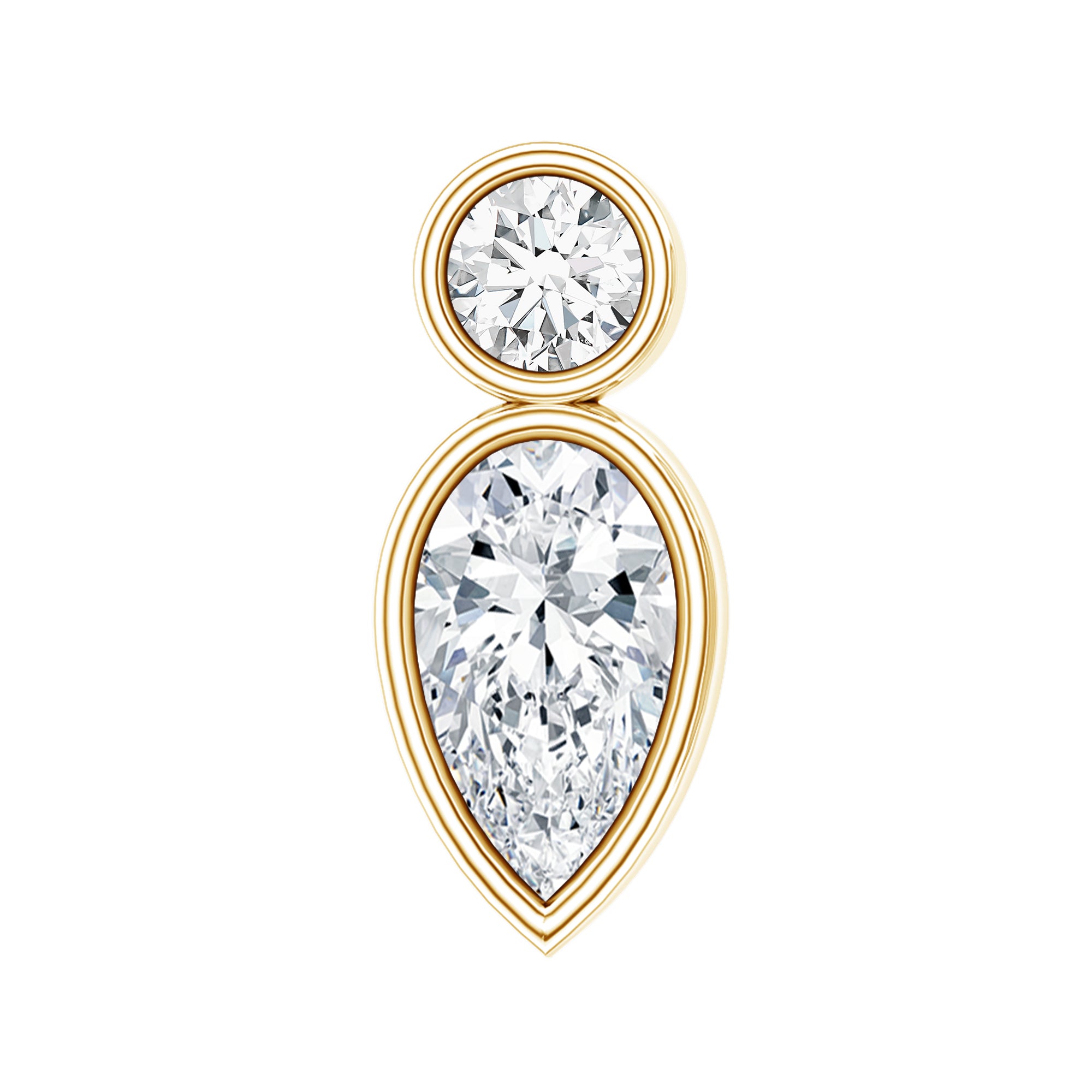 Dainty Pear and Round Cut Moissanite Tragus Earring D-VS1 - Rosec Jewels