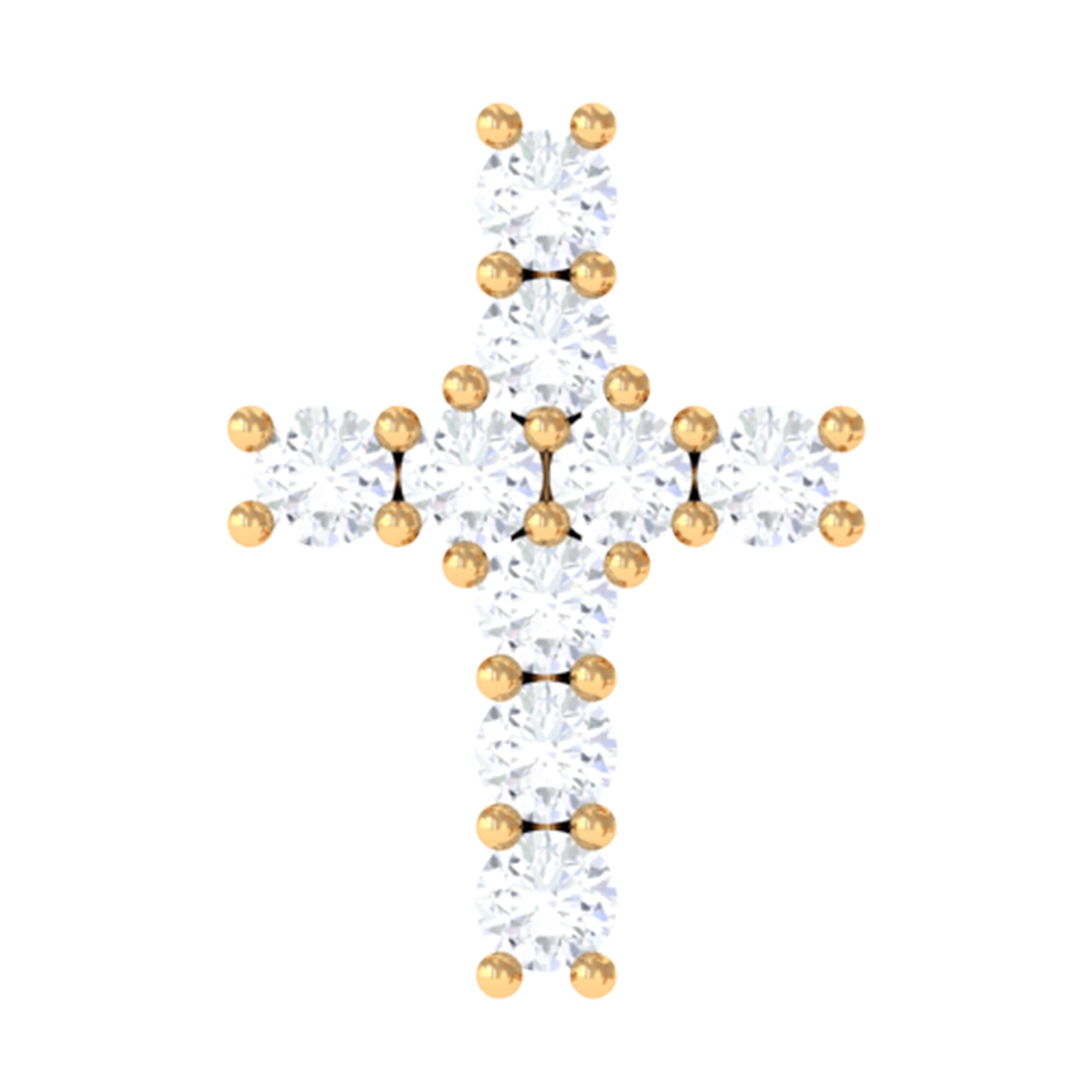 Minimalist Moissanite Cross Cartilage Earring D-VS1 - Rosec Jewels