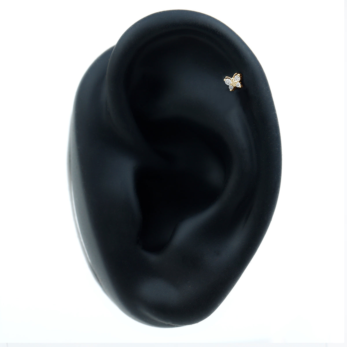 Natural Diamond Butterfly Earring for Cartilage Piercing Natural - ( HI-SI ) - Rosec Jewels