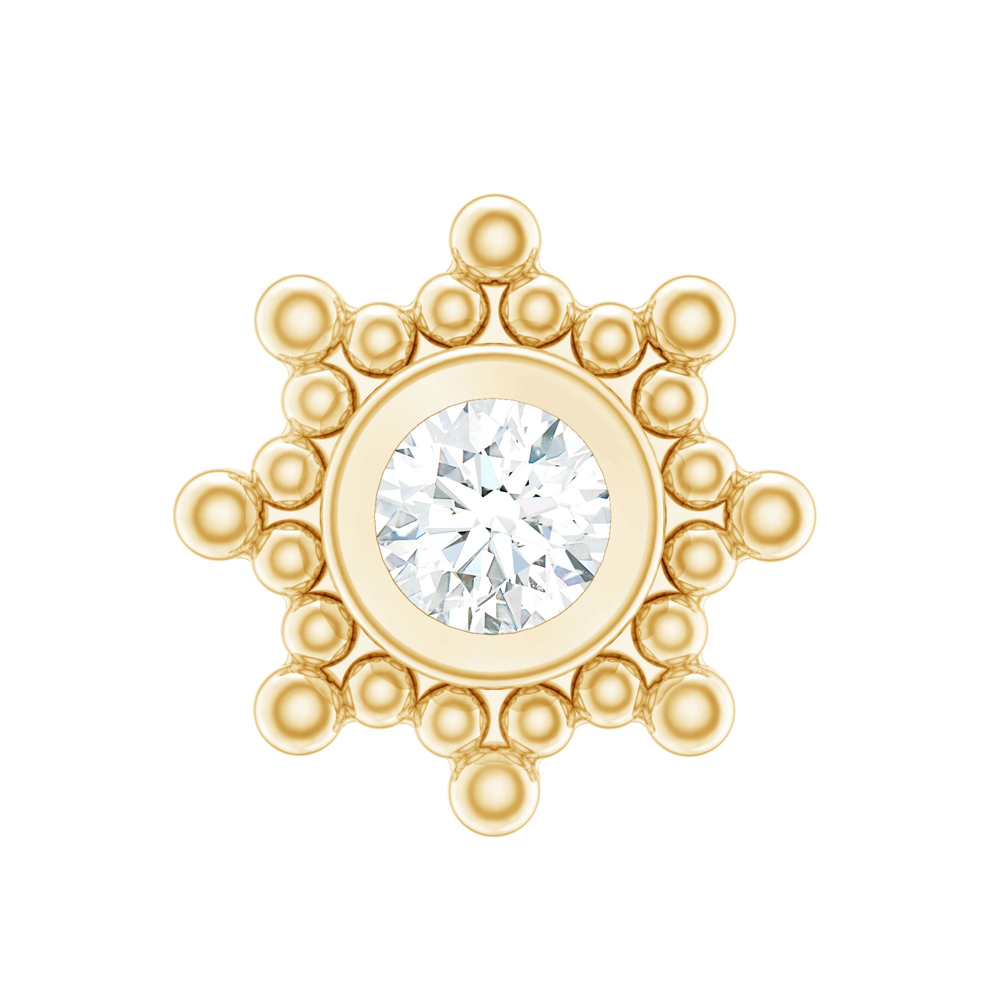 Minimal Diamond Cartilage Earring Stud with Flat Back Natural - ( HI-SI ) - Rosec Jewels