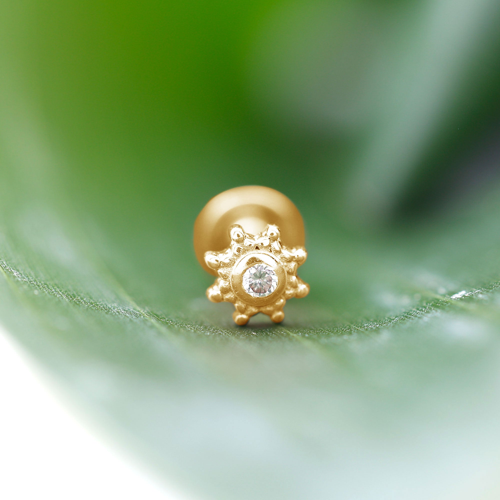 Minimal Diamond Cartilage Earring Stud with Flat Back Natural - ( HI-SI ) - Rosec Jewels