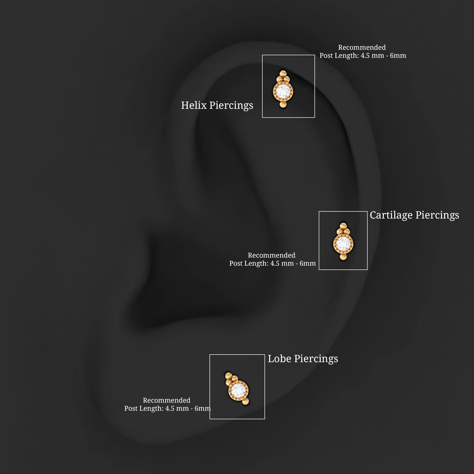 Natural Certified Diamond Conch Earring Natural - ( HI-SI ) - Rosec Jewels