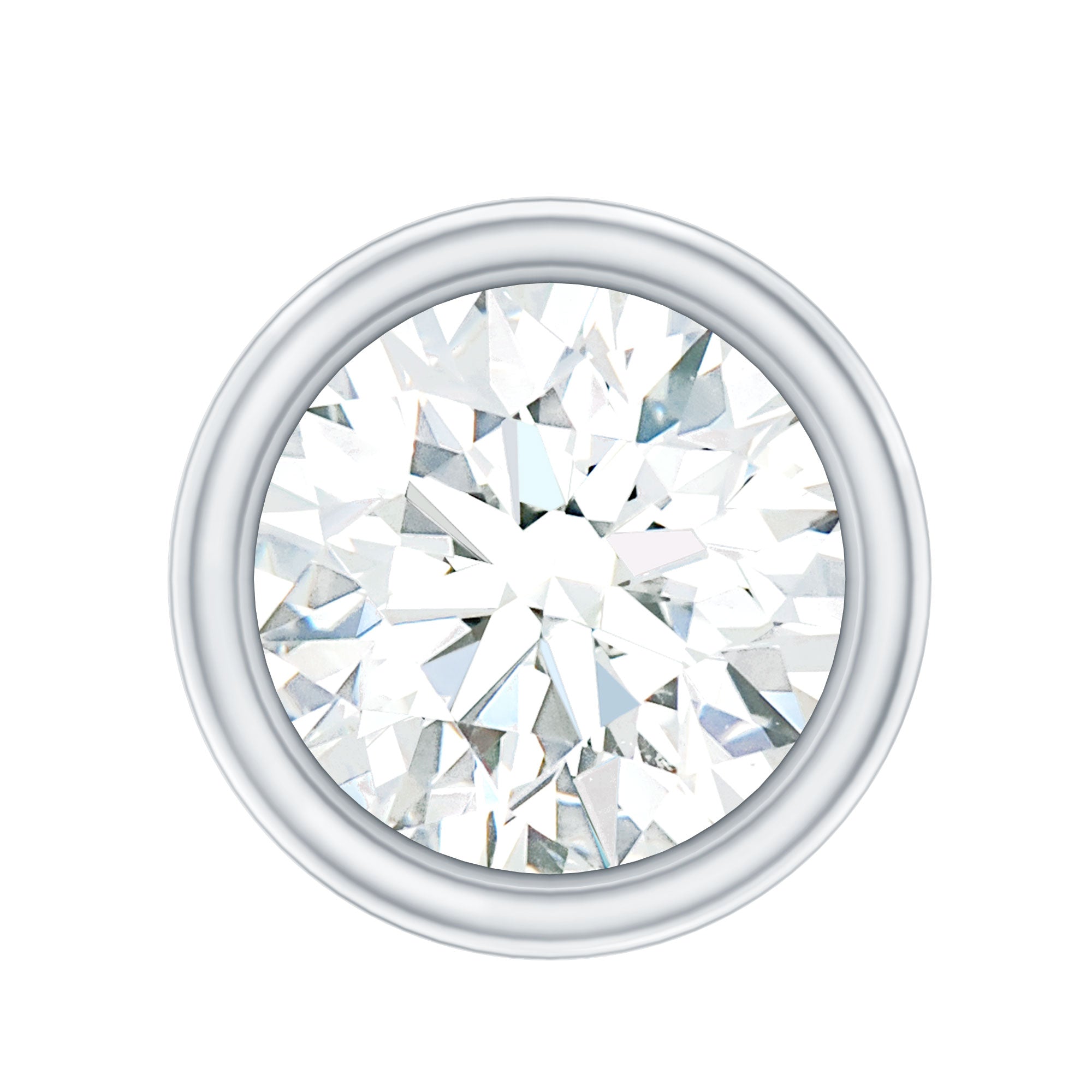 Bezel Set Diamond Cartilage Earring with Flat Back Natural - ( HI-SI ) - Rosec Jewels