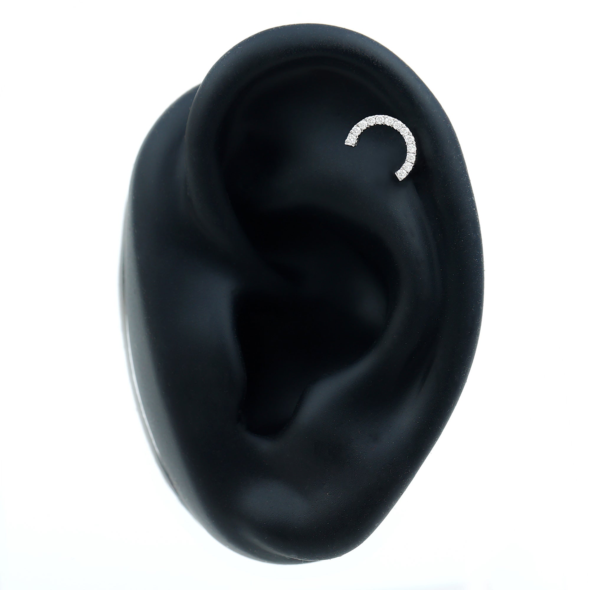 Moissanite Half Circle Earring for Helix Piercing D-VS1 - Rosec Jewels