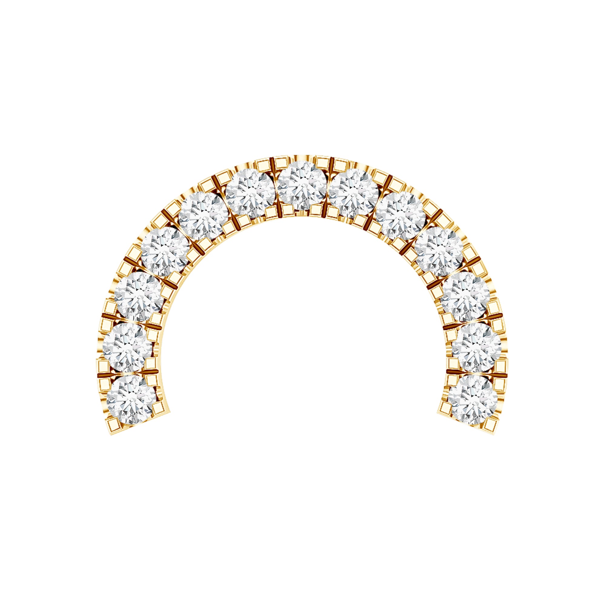 Moissanite Half Circle Earring for Helix Piercing D-VS1 - Rosec Jewels
