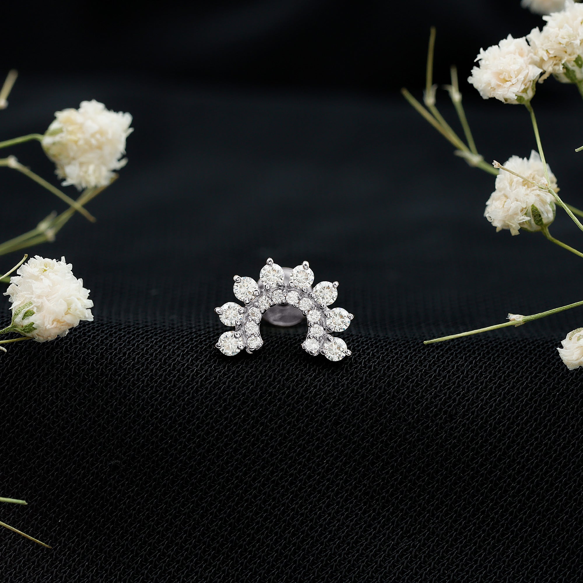 Princess Cut Moissanite Solitaire Conch Earring D-VS1 - Rosec Jewels