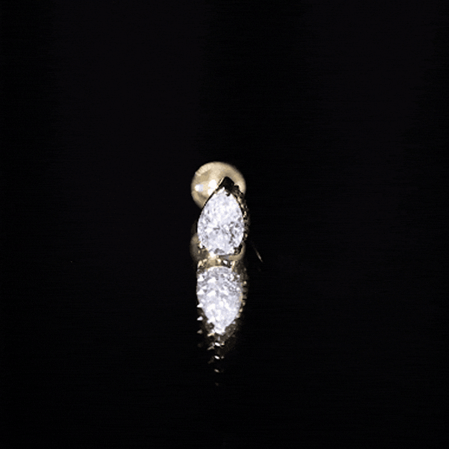 Pear Shaped Moissanite Solitaire Cartilage Earring D-VS1 - Rosec Jewels