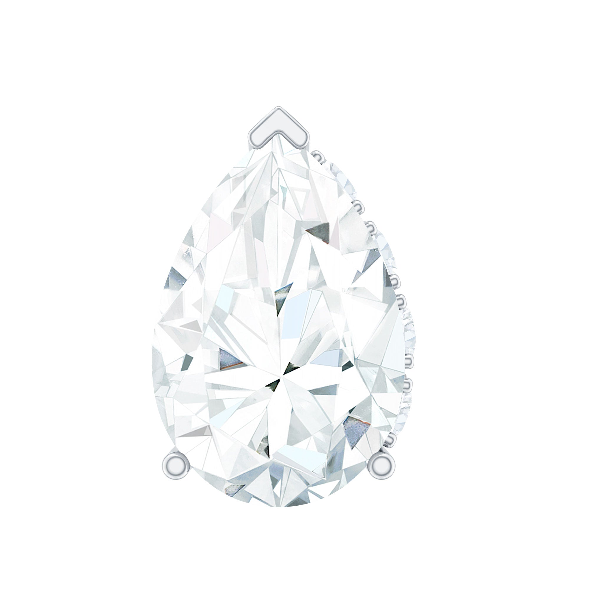 Pear Shaped Moissanite Solitaire Cartilage Earring D-VS1 - Rosec Jewels