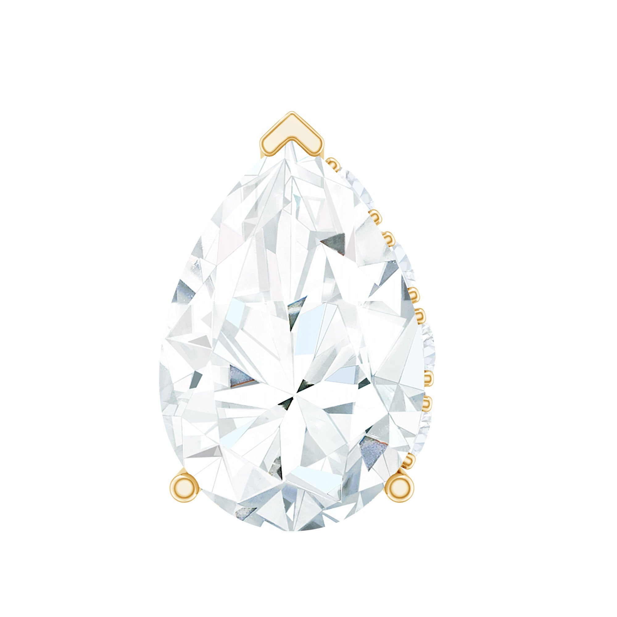 Pear Shaped Moissanite Solitaire Cartilage Earring D-VS1 - Rosec Jewels