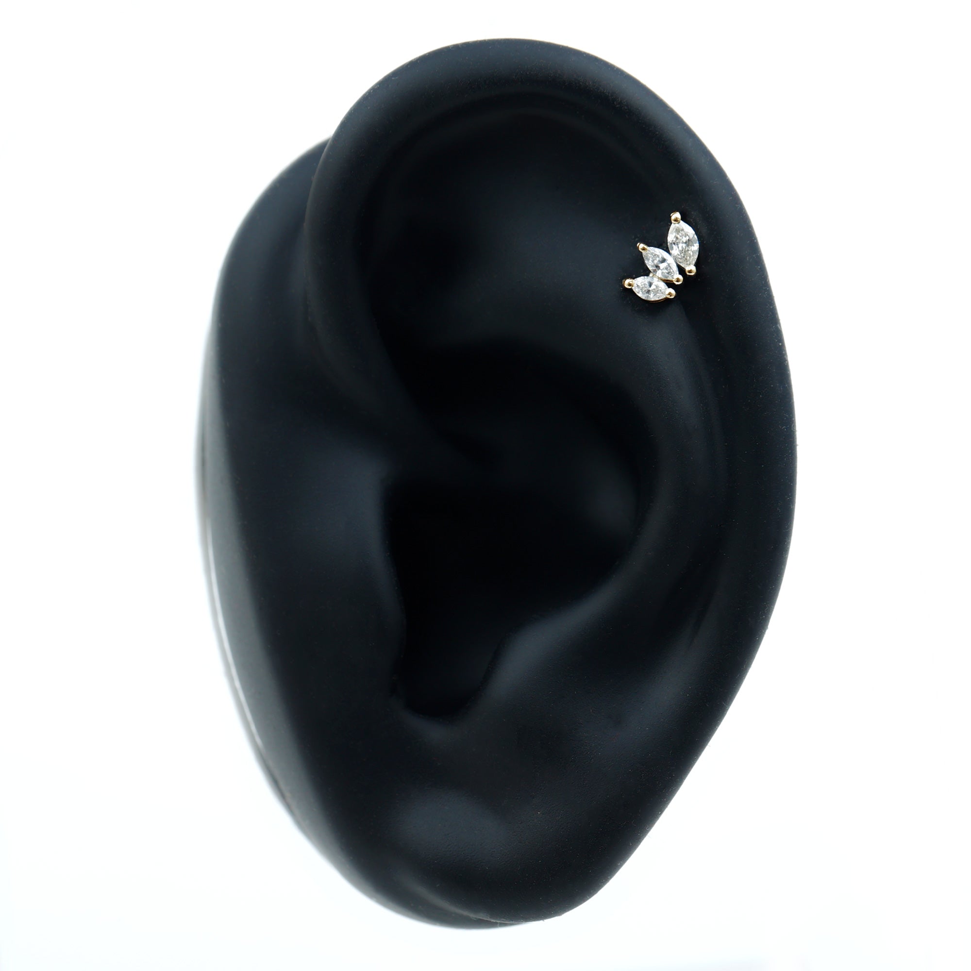 Natural Marquise Diamond Three Stone Helix Earring Natural - ( HI-SI ) - Rosec Jewels