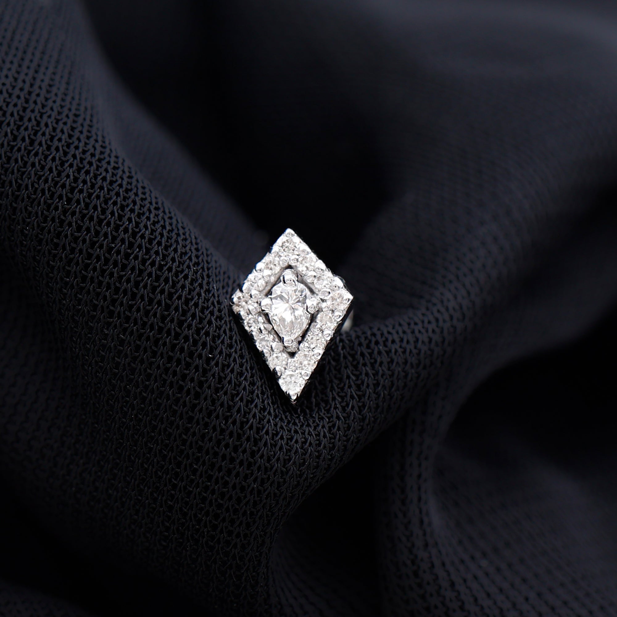 Unique Moissanite Kite Earring for Cartilage Piercing D-VS1 - Rosec Jewels