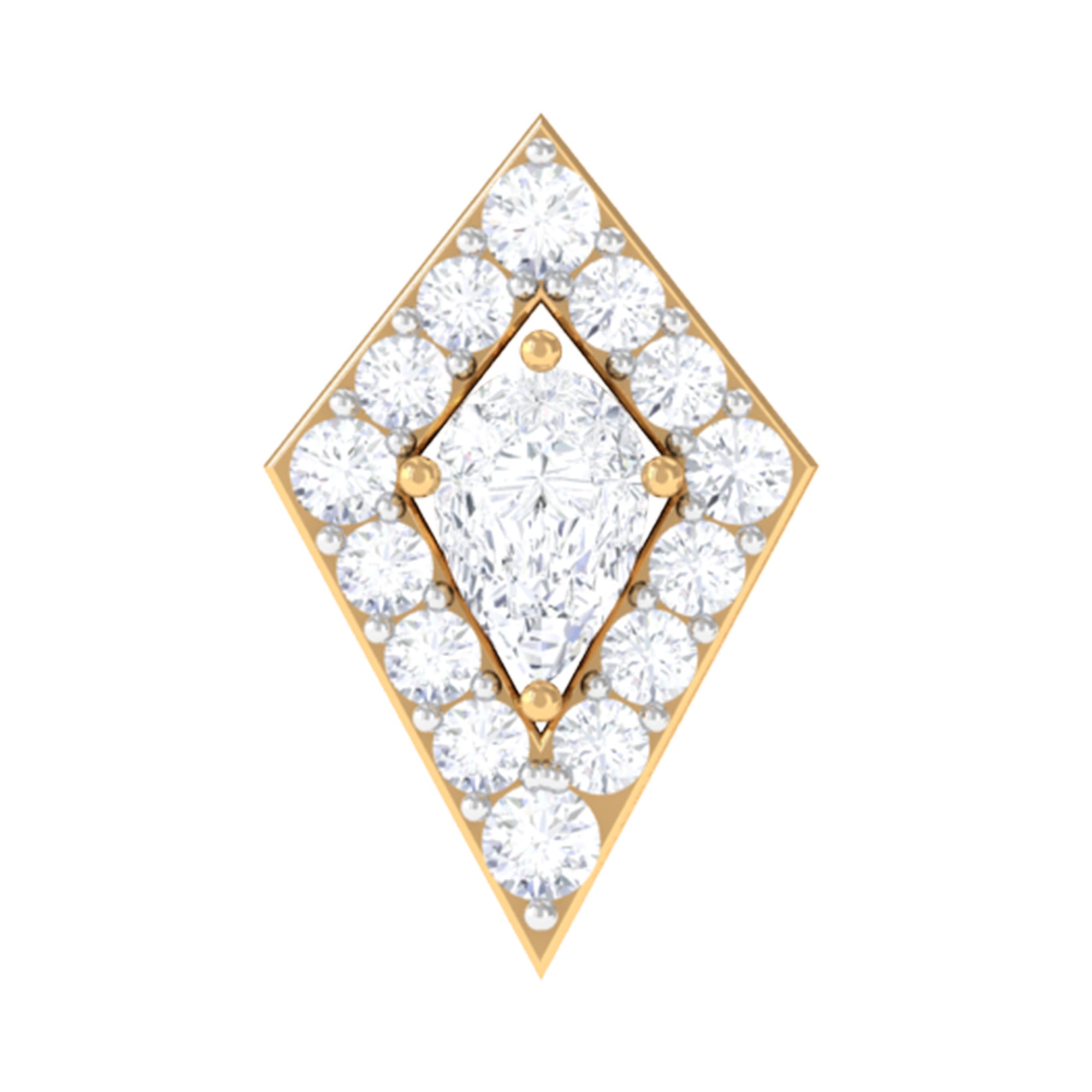 Unique Moissanite Kite Earring for Cartilage Piercing D-VS1 - Rosec Jewels