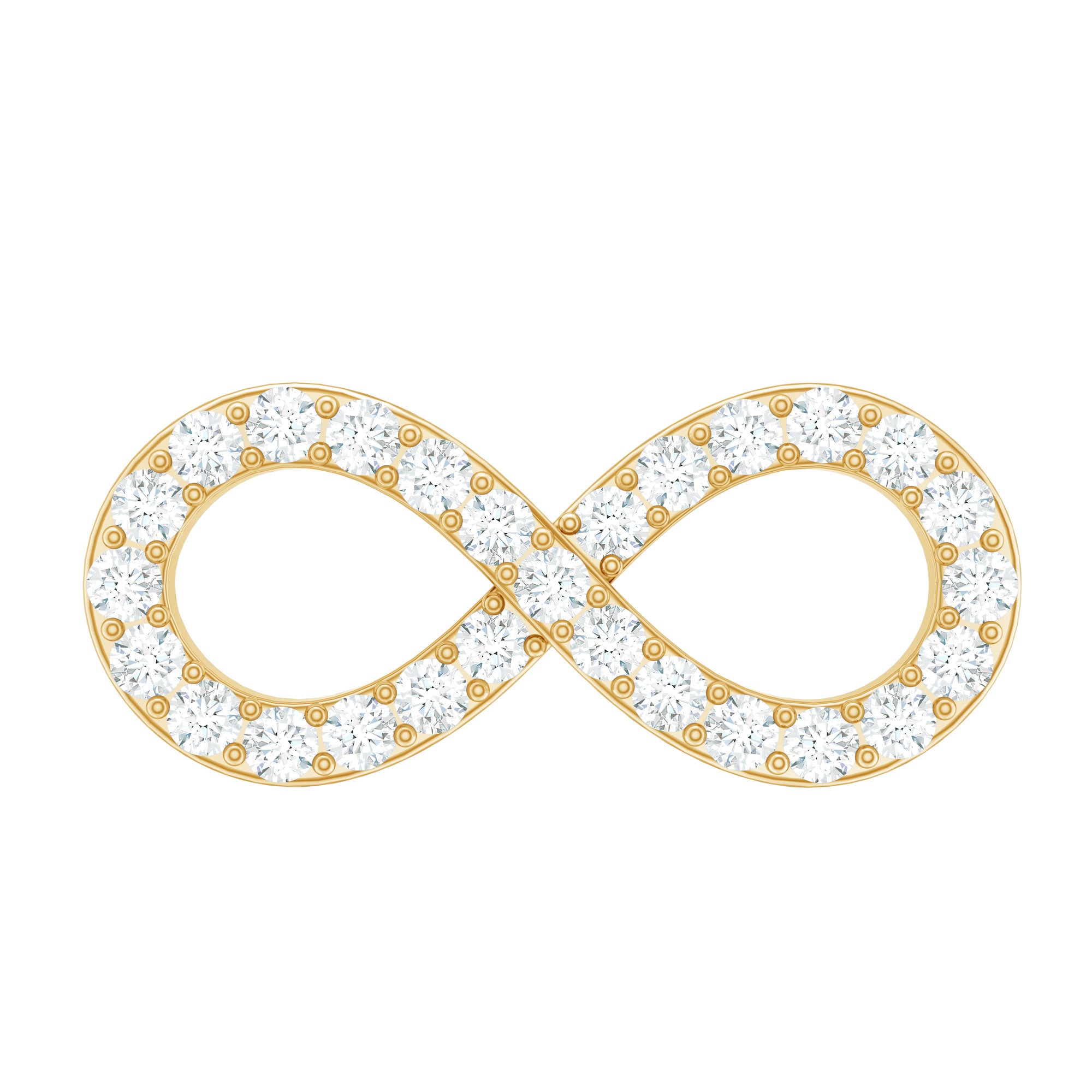 Round Diamond Infinity Earring for Cartilage Piercing Natural - ( HI-SI ) - Rosec Jewels