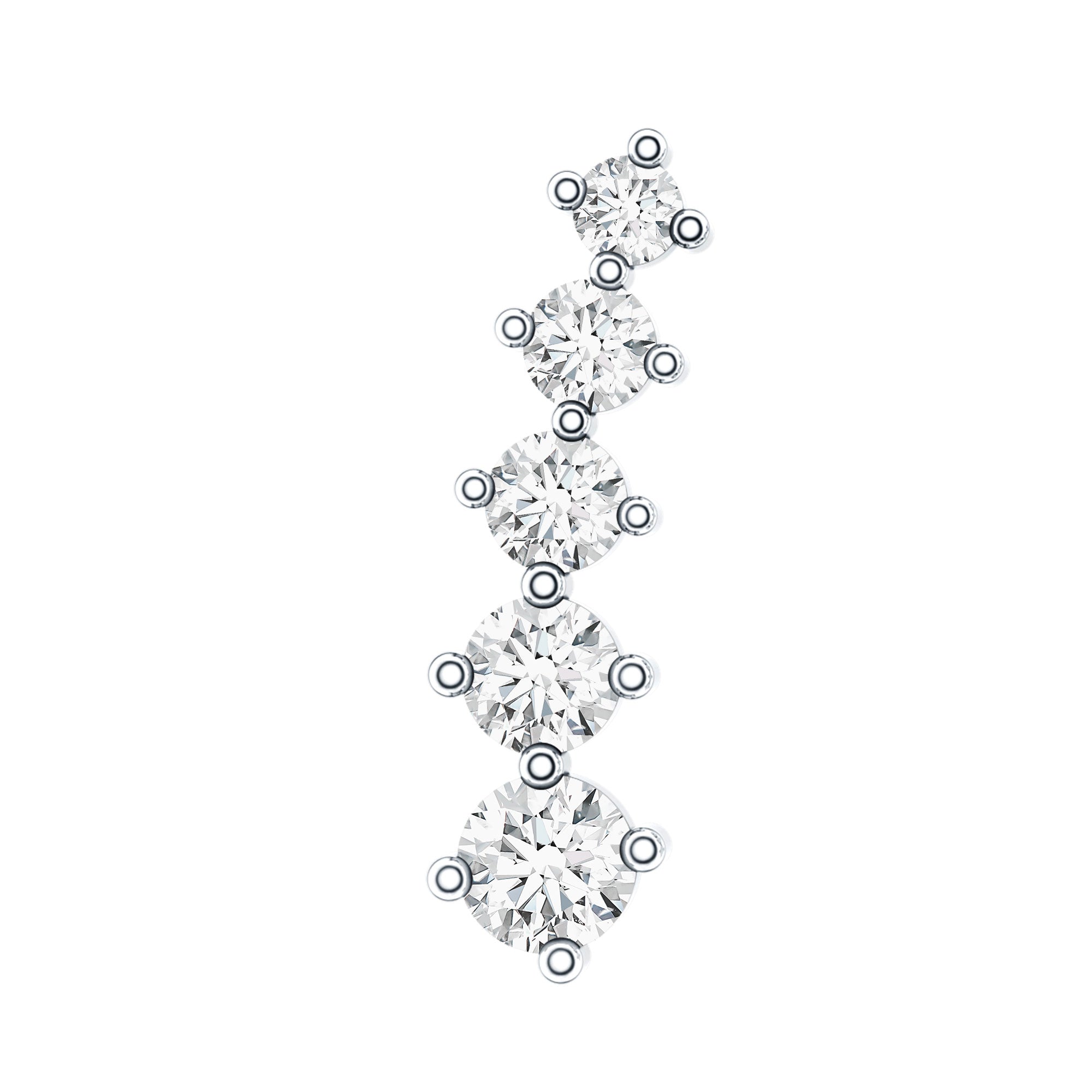Minimal Moissanite Crawler Earring For Helix Piercing D-VS1 - Rosec Jewels