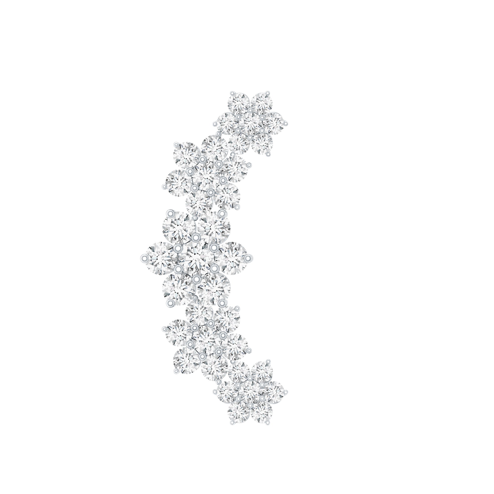 Diamond Flower Ear Crawler Earring Natural - ( HI-SI ) - Rosec Jewels