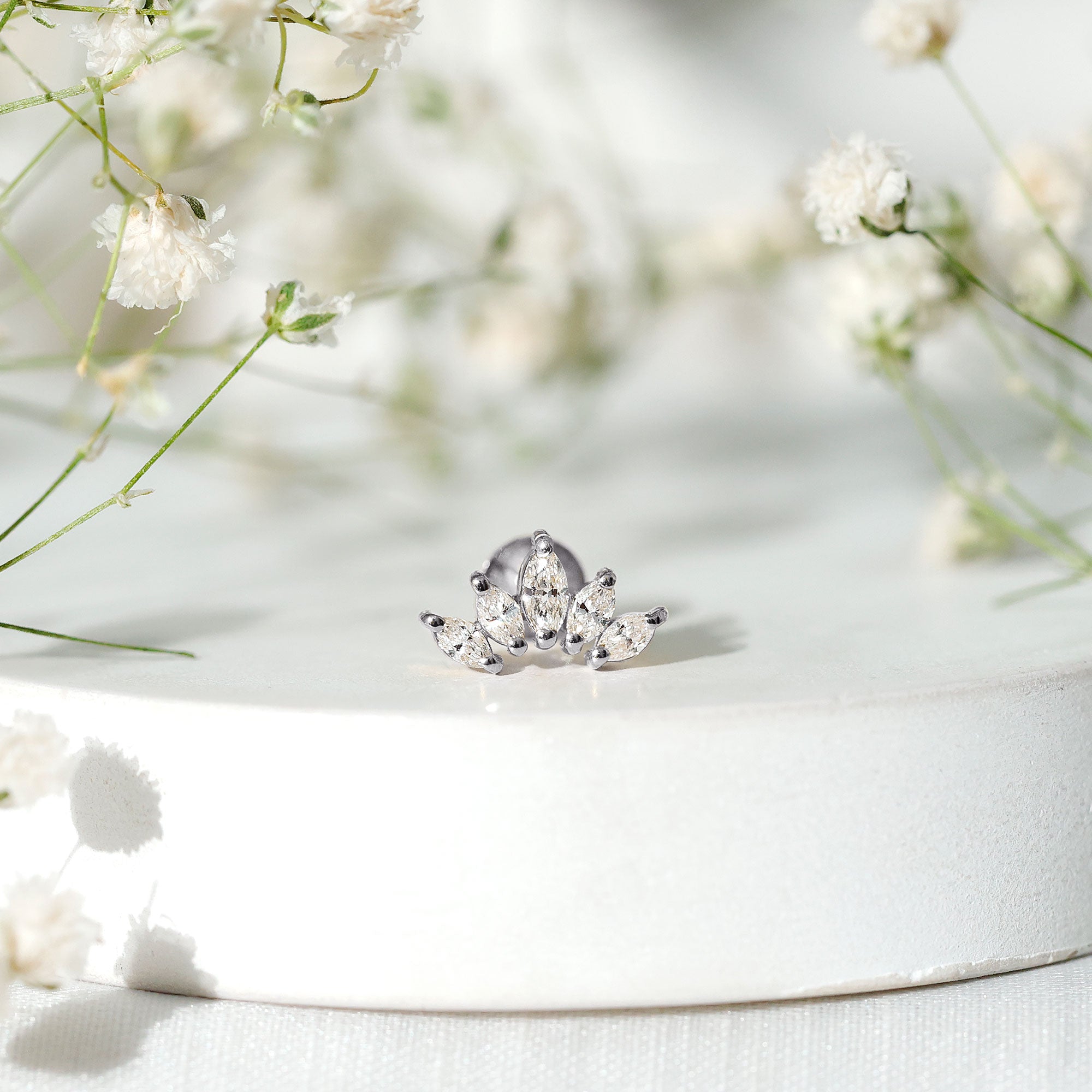 Certified Marquise Cut Diamond Helix Earring for Women Natural - ( HI-SI ) - Rosec Jewels