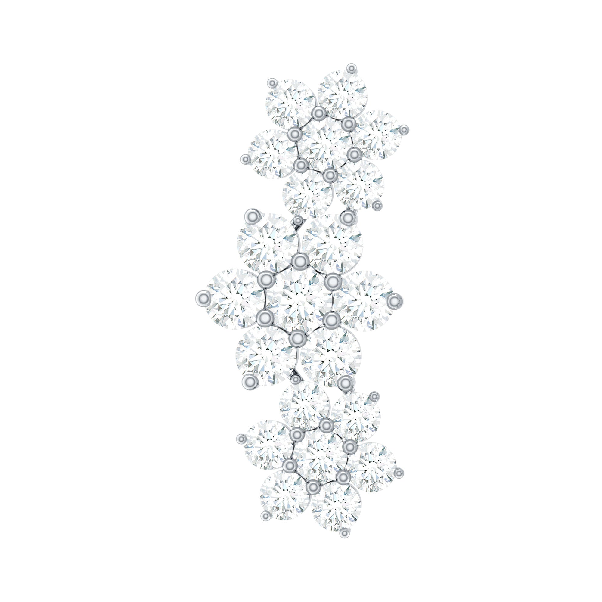 Certified Moissanite Flower Ear Climber Earring D-VS1 - Rosec Jewels