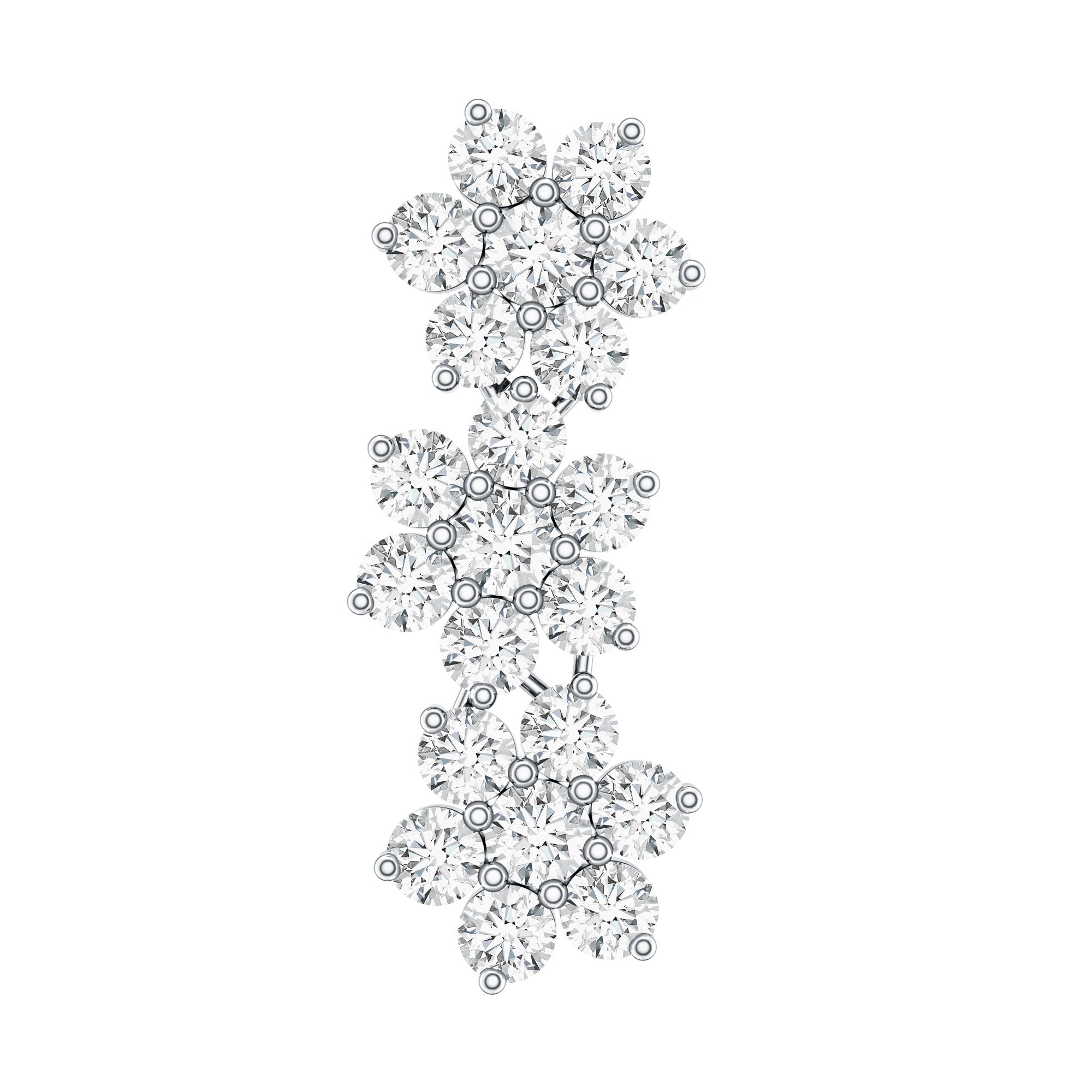 Certified Moissanite Flower Ear Crawler Earring for Women D-VS1 - Rosec Jewels