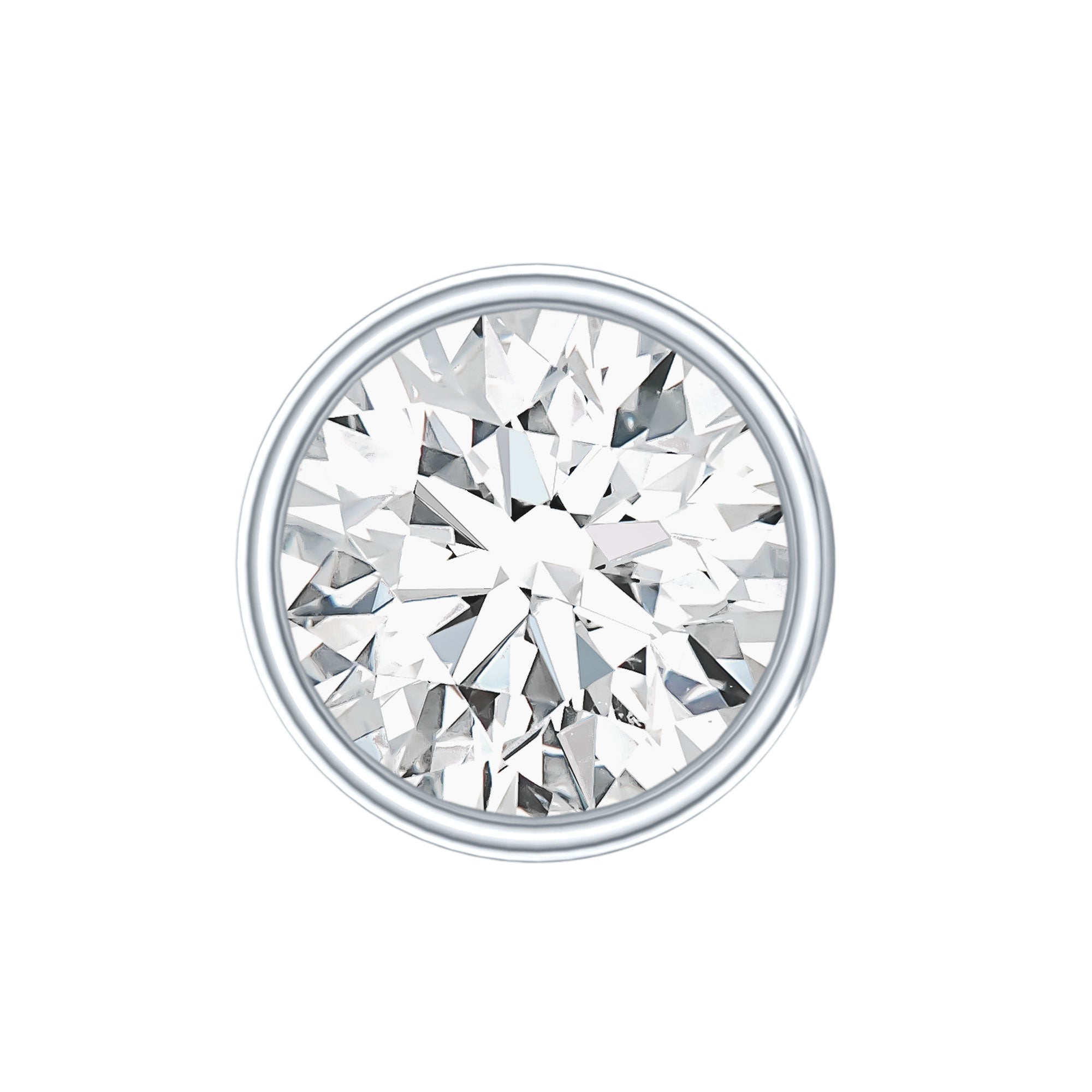 Bezel Set Round Moissanite Earring for Tragus Piercing D-VS1 - Rosec Jewels