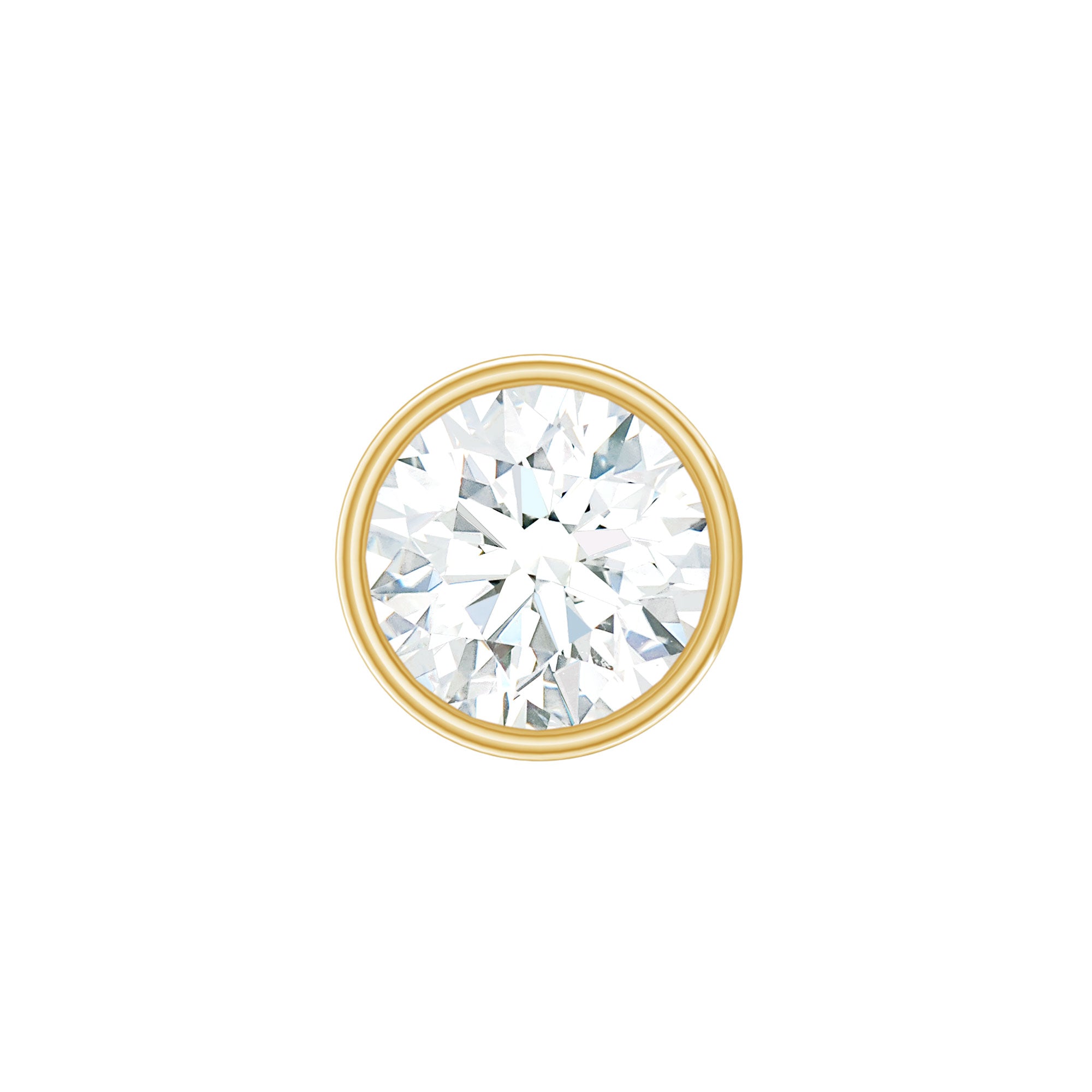 Bezel Set Round Moissanite Earring for Tragus Piercing