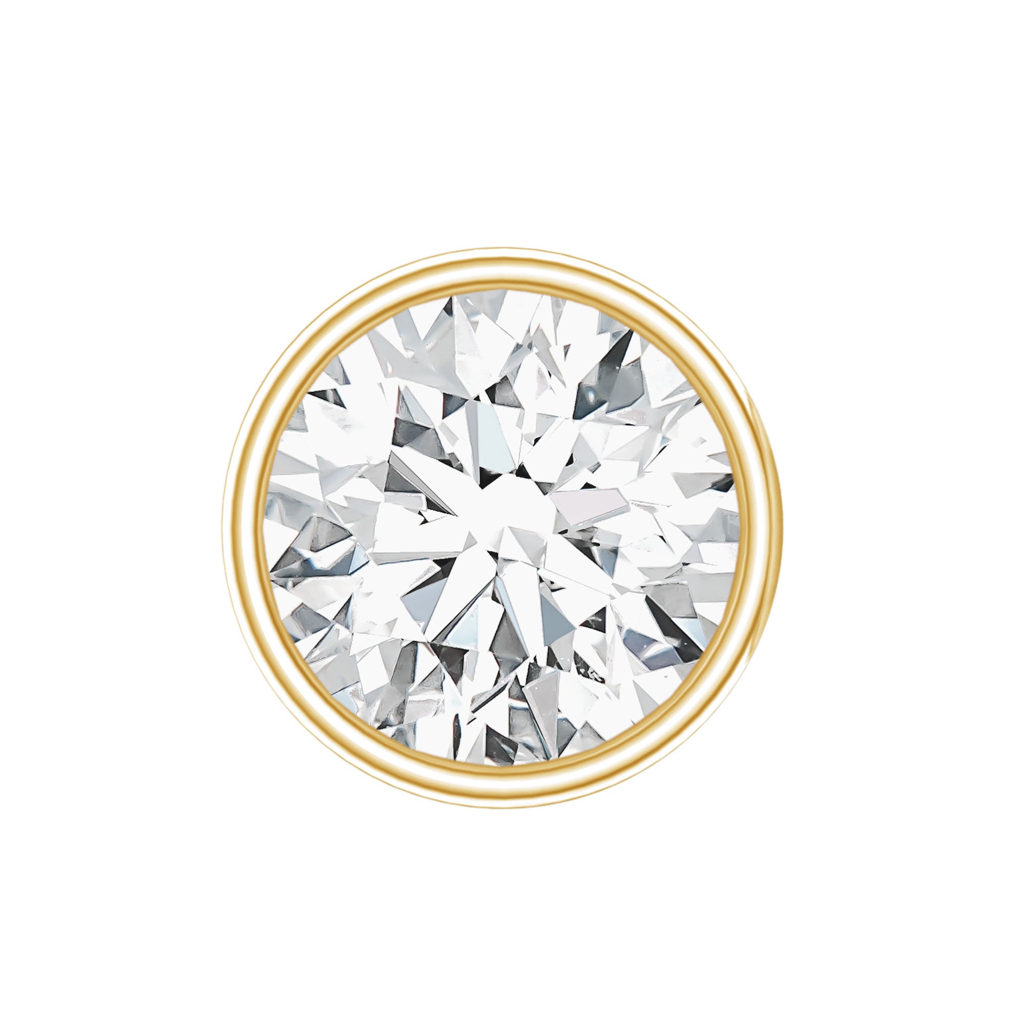 Bezel Set Round Moissanite Earring for Tragus Piercing D-VS1 - Rosec Jewels