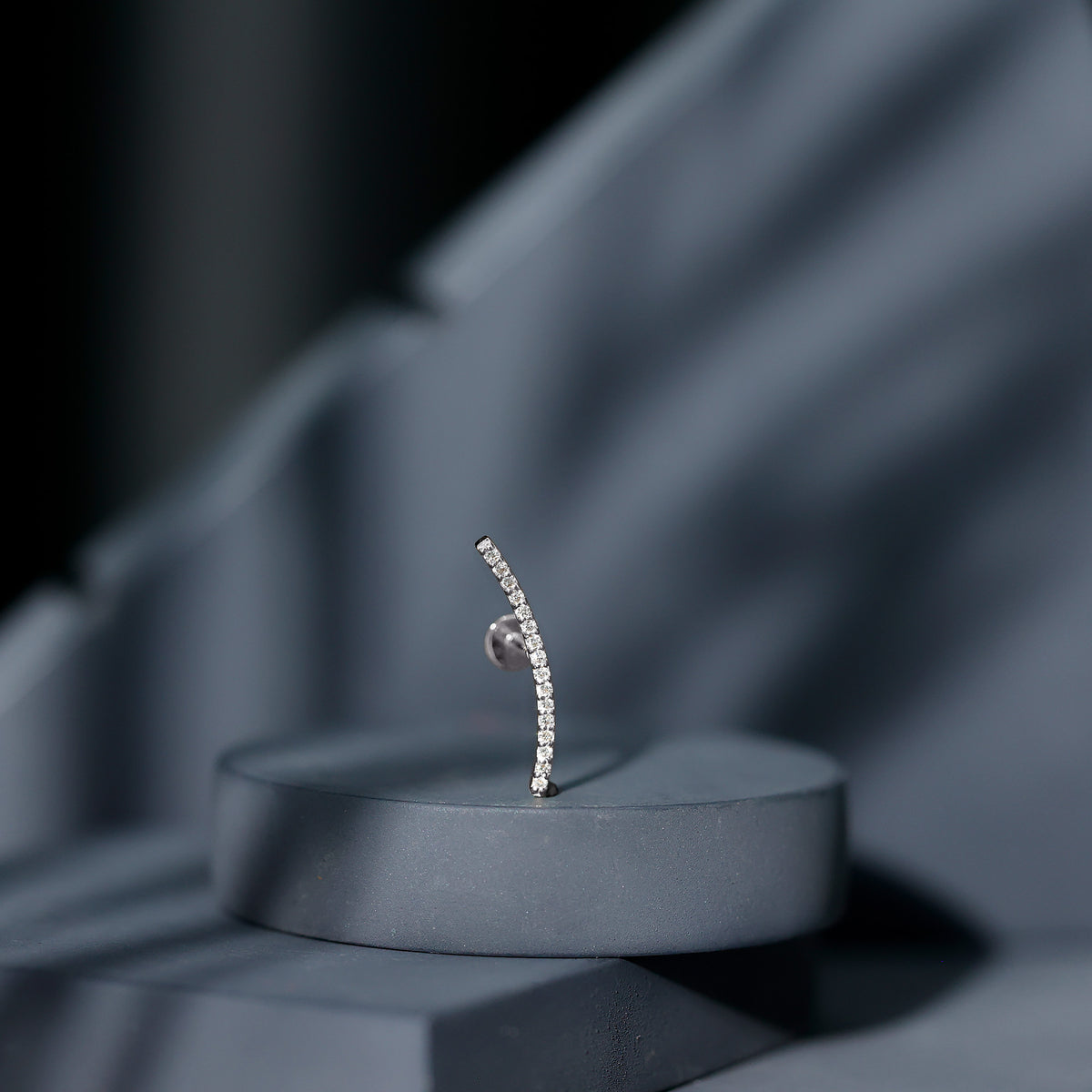 Certified Moissanite Curved Climber Earring for Her D-VS1 - Rosec Jewels