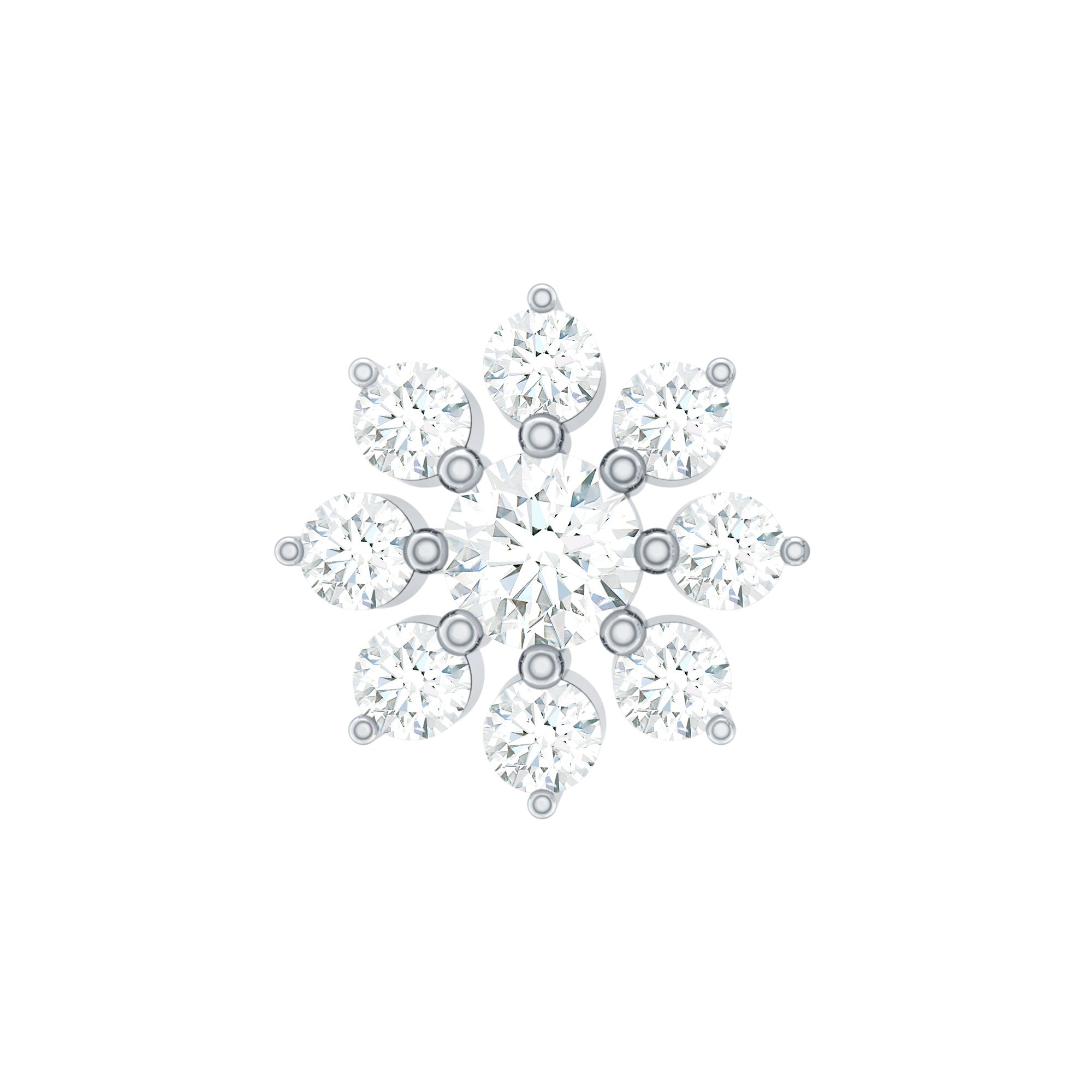 Minimalist Moissanite Flower Cartilage Earring D-VS1 - Rosec Jewels