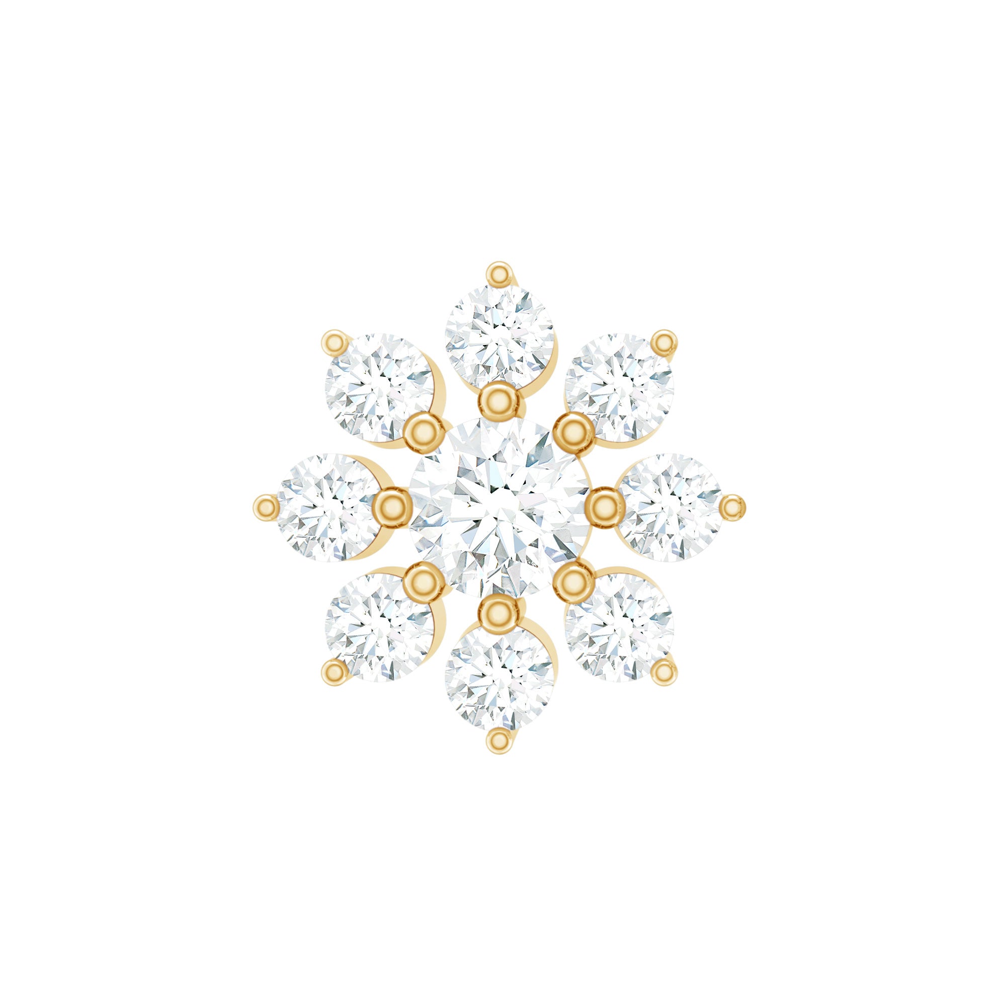 Minimalist Moissanite Flower Cartilage Earring D-VS1 - Rosec Jewels