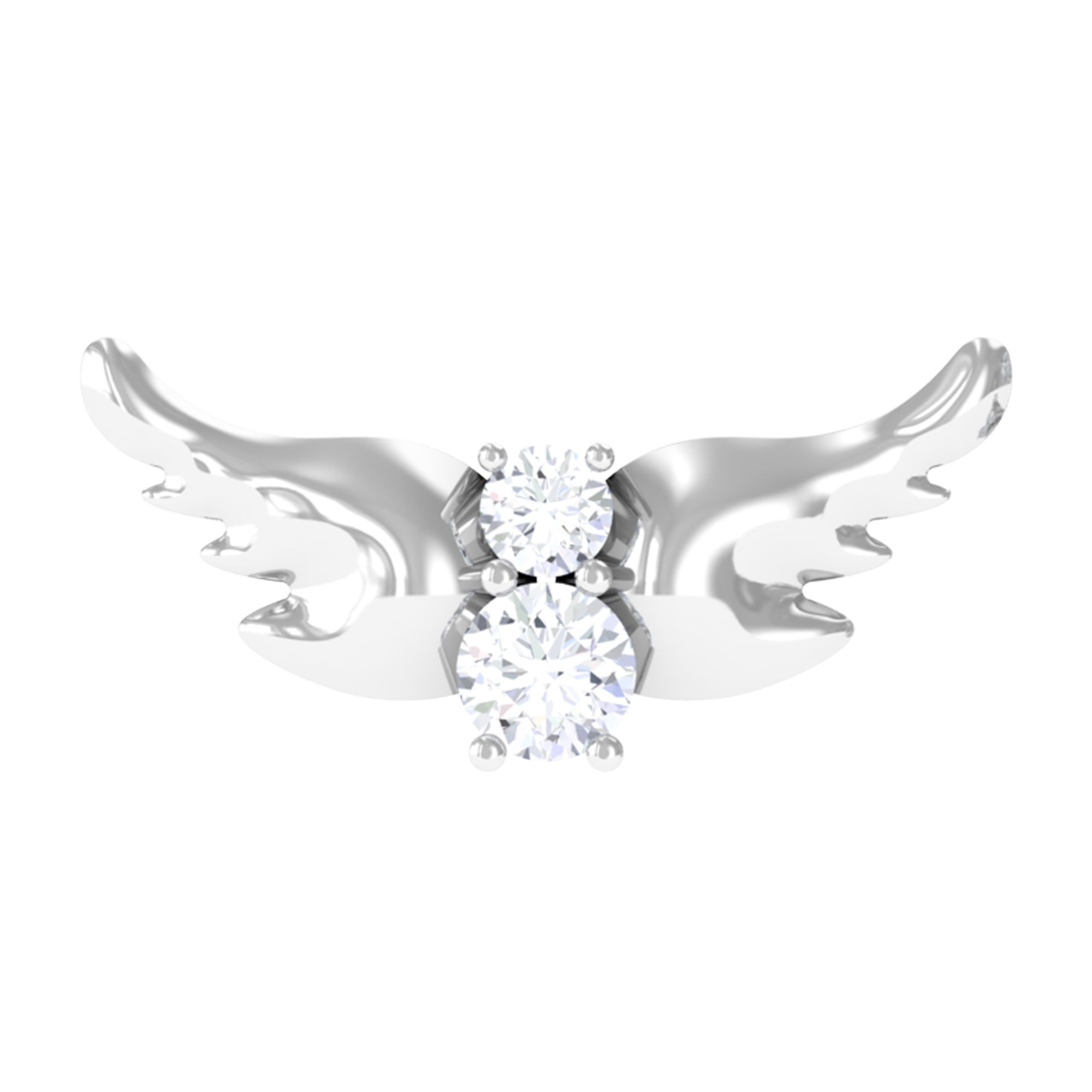 Round Moissanite Bat Earring for Cartilage Piercing D-VS1 - Rosec Jewels