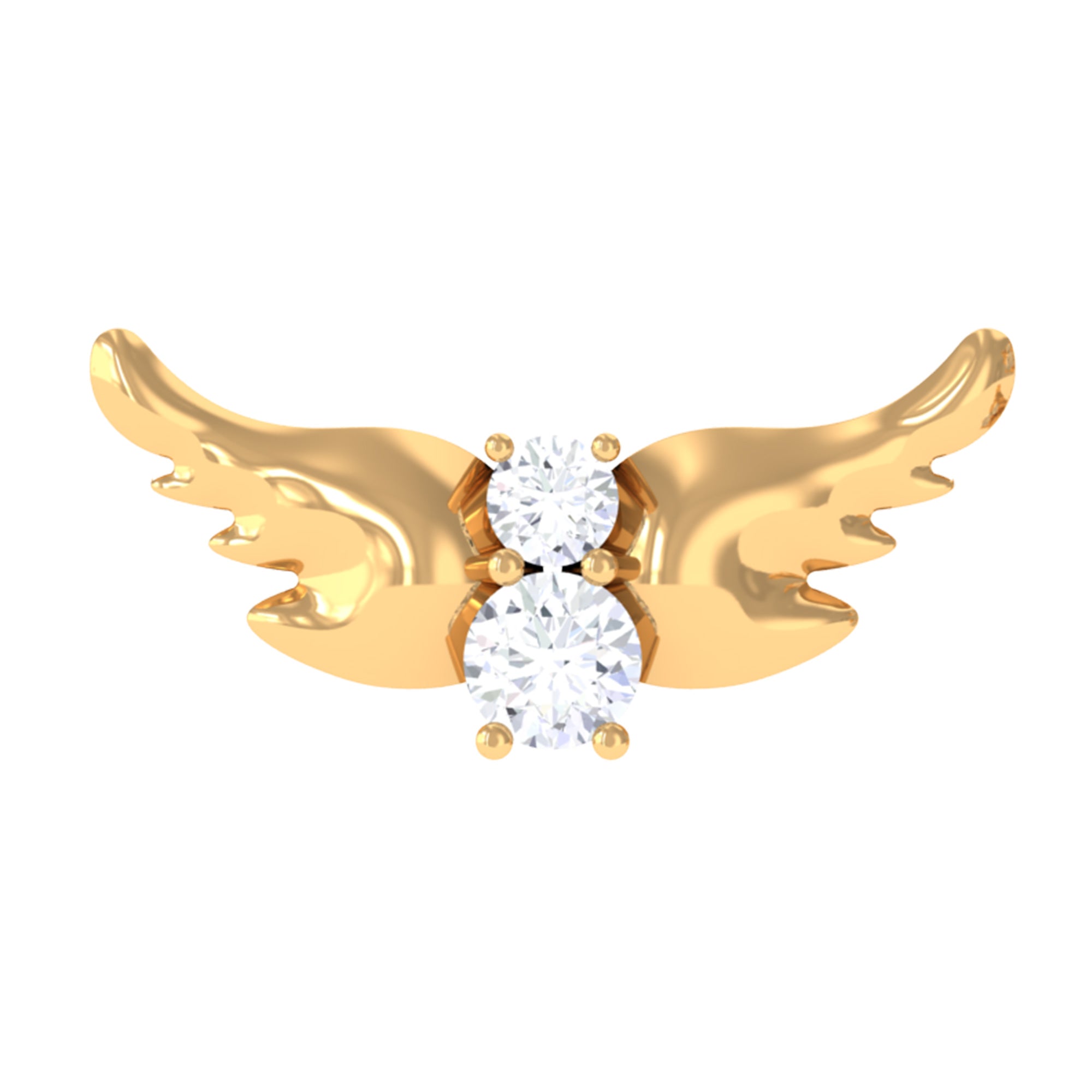 Round Moissanite Bat Earring for Cartilage Piercing D-VS1 - Rosec Jewels