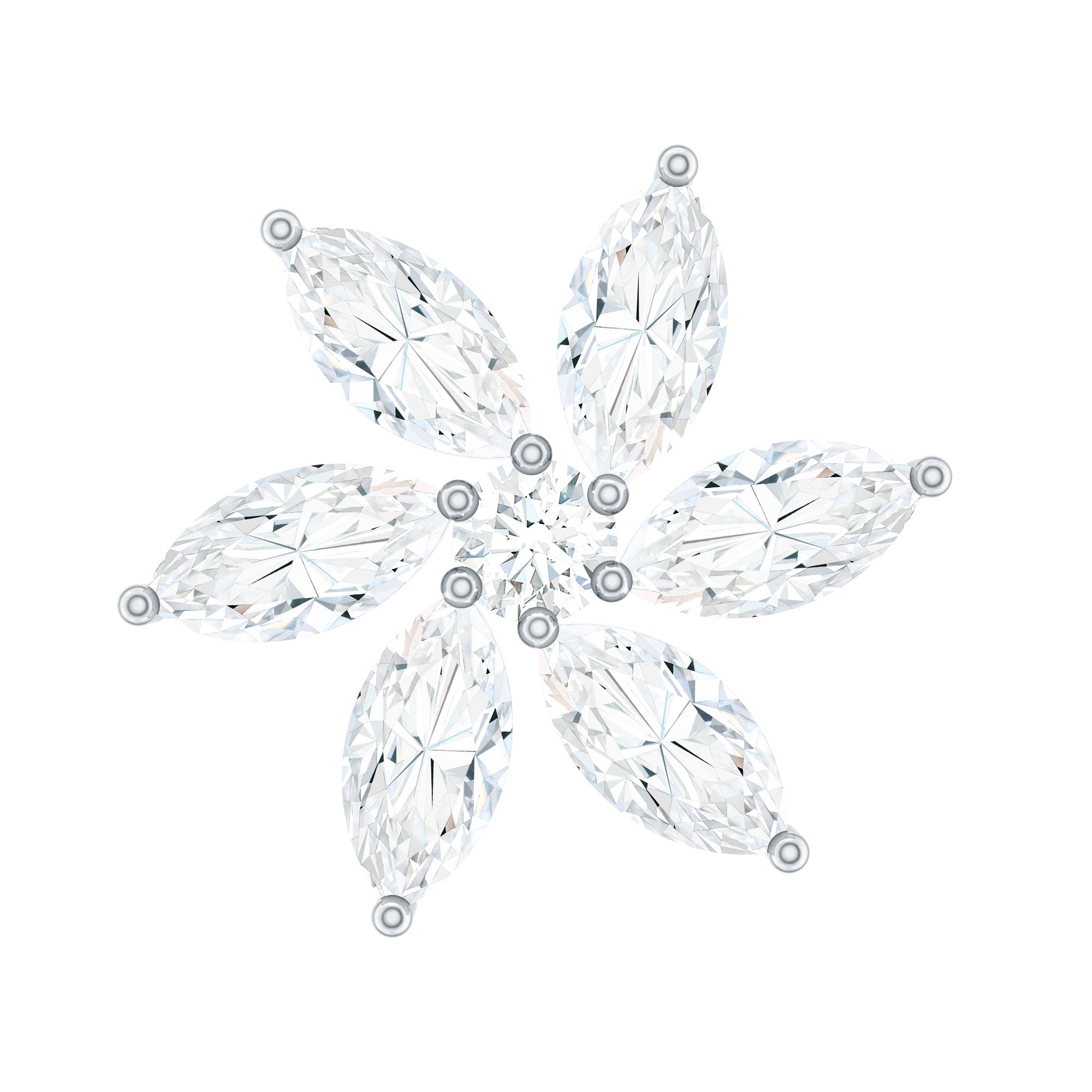 Marquise Moissanite Flower Earring for Cartilage Piercing D-VS1 - Rosec Jewels