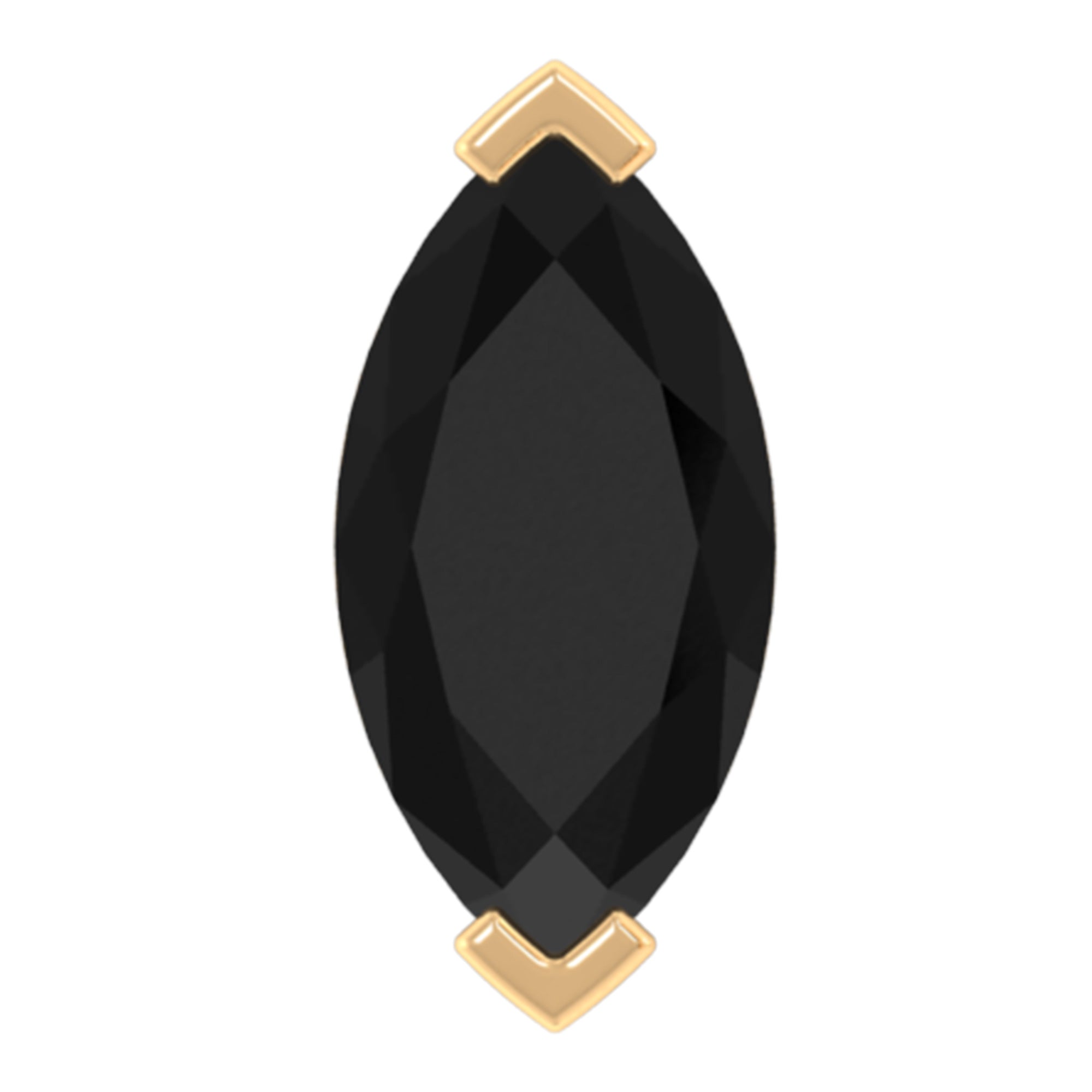 Natural 0.74 Carat Marquise Shape Black Onyx Conch Earring AAA - Rosec Jewels