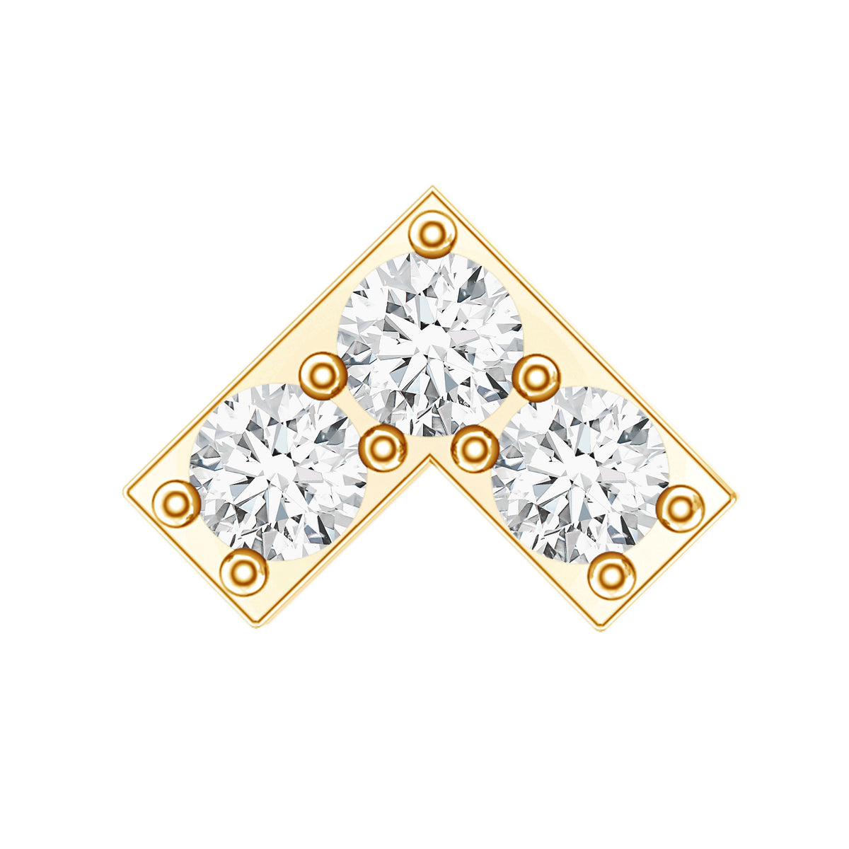 Round Moissanite Chevron Tragus Earring for Women D-VS1 - Rosec Jewels