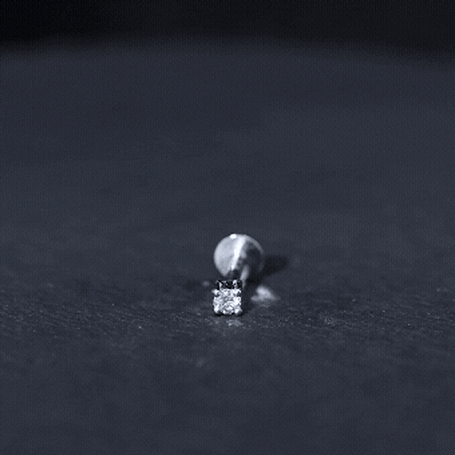 Dainty Round Diamond Conch Earring in Prong Setting Natural - ( HI-SI ) - Rosec Jewels