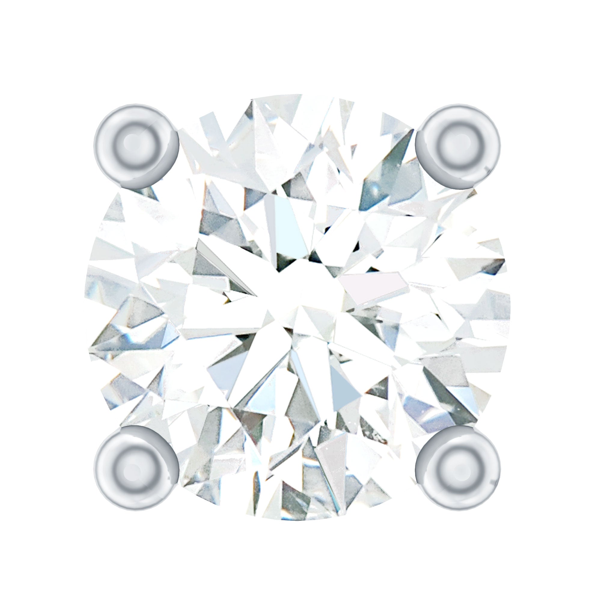 Dainty Round Diamond Conch Earring in Prong Setting Natural - ( HI-SI ) - Rosec Jewels