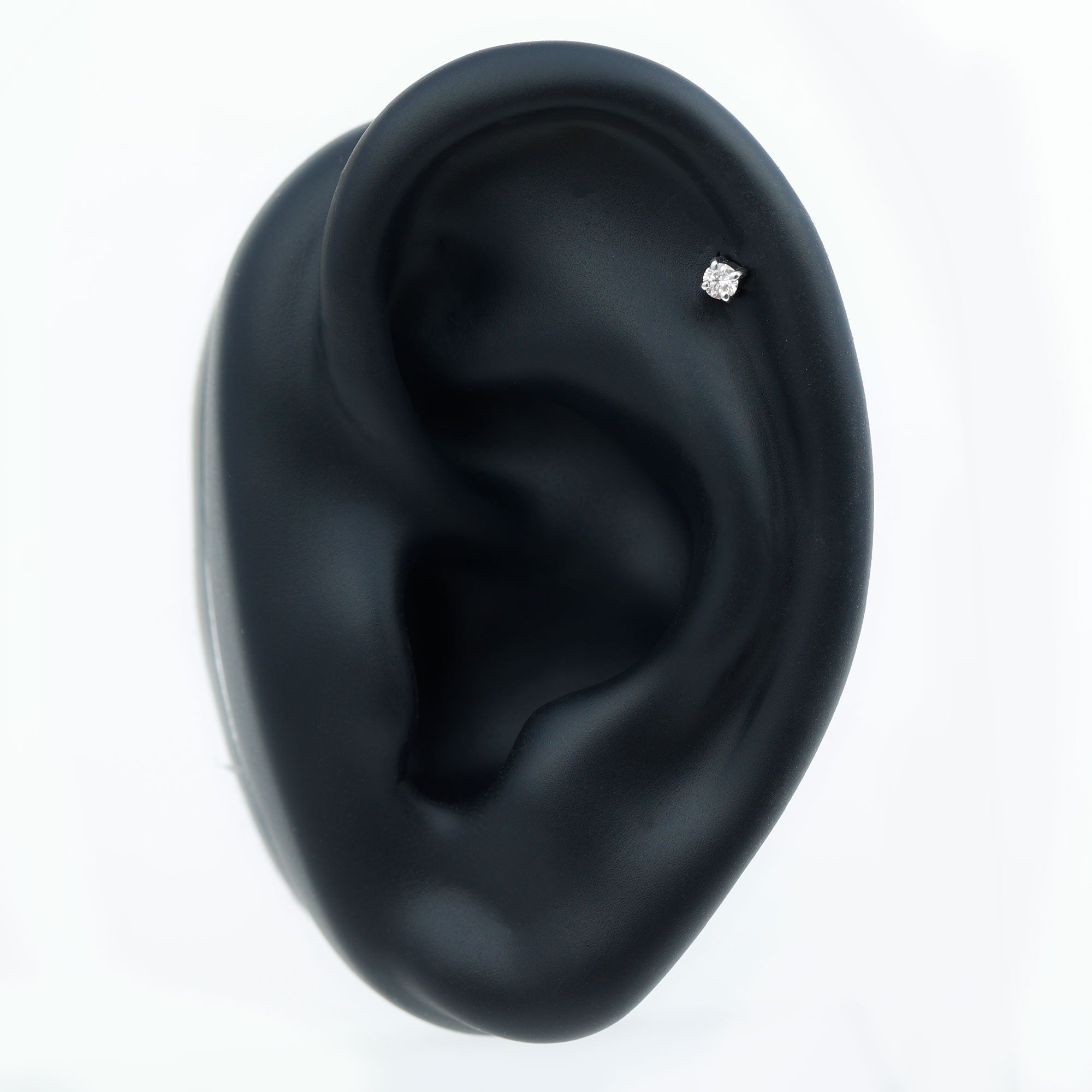 Dainty Round Diamond Conch Earring in Prong Setting Natural - ( HI-SI ) - Rosec Jewels