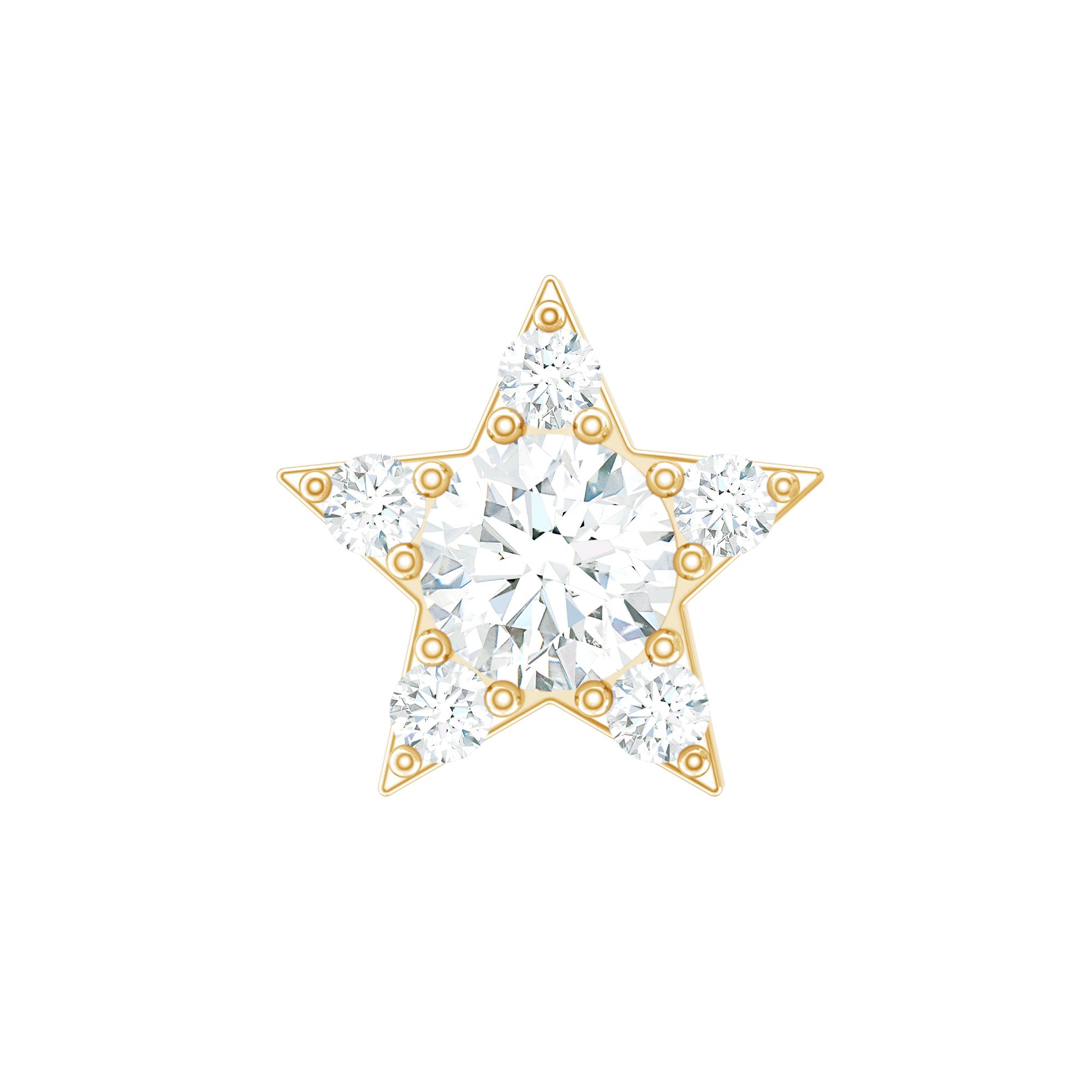 Dainty Certified Moissanite Star Cartilage Earring