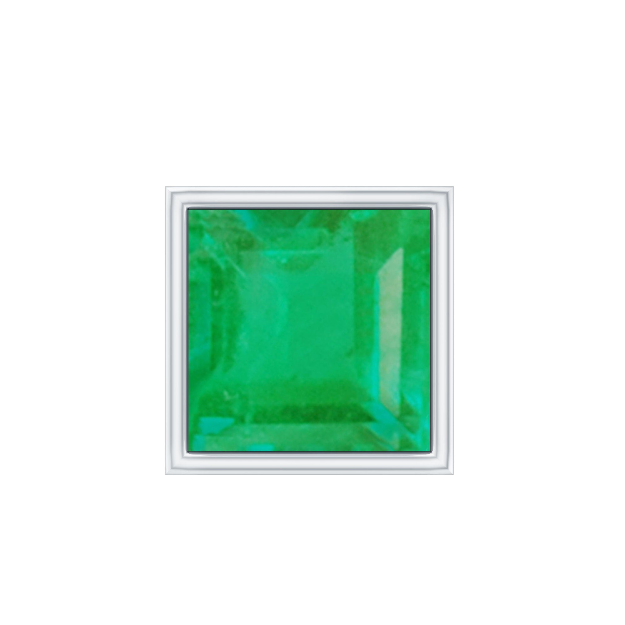 Princess Cut Emerald Helix Earring in Bezel Setting