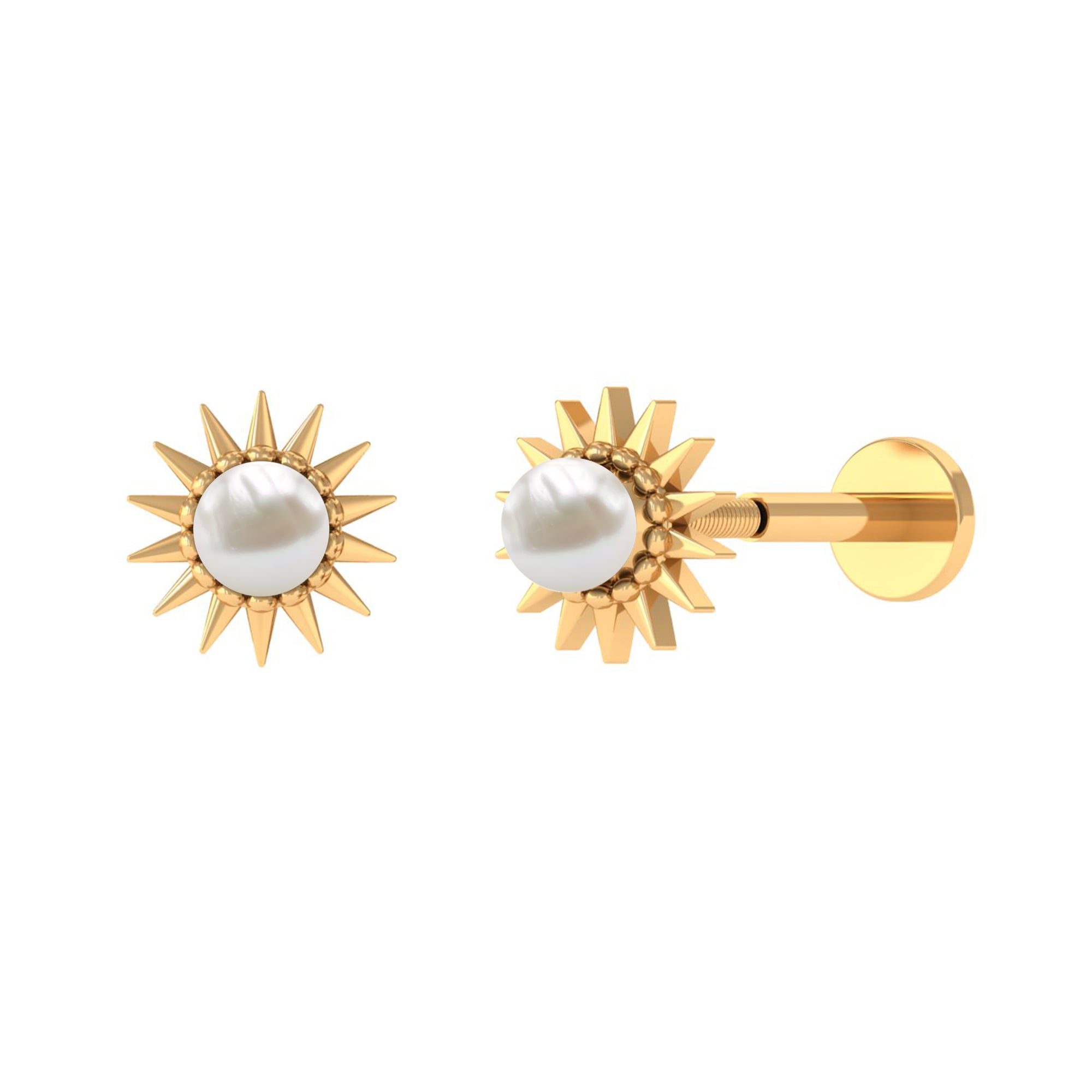 Rosec Jewels-Natural Freshwater Pearl Sun Conch Earring