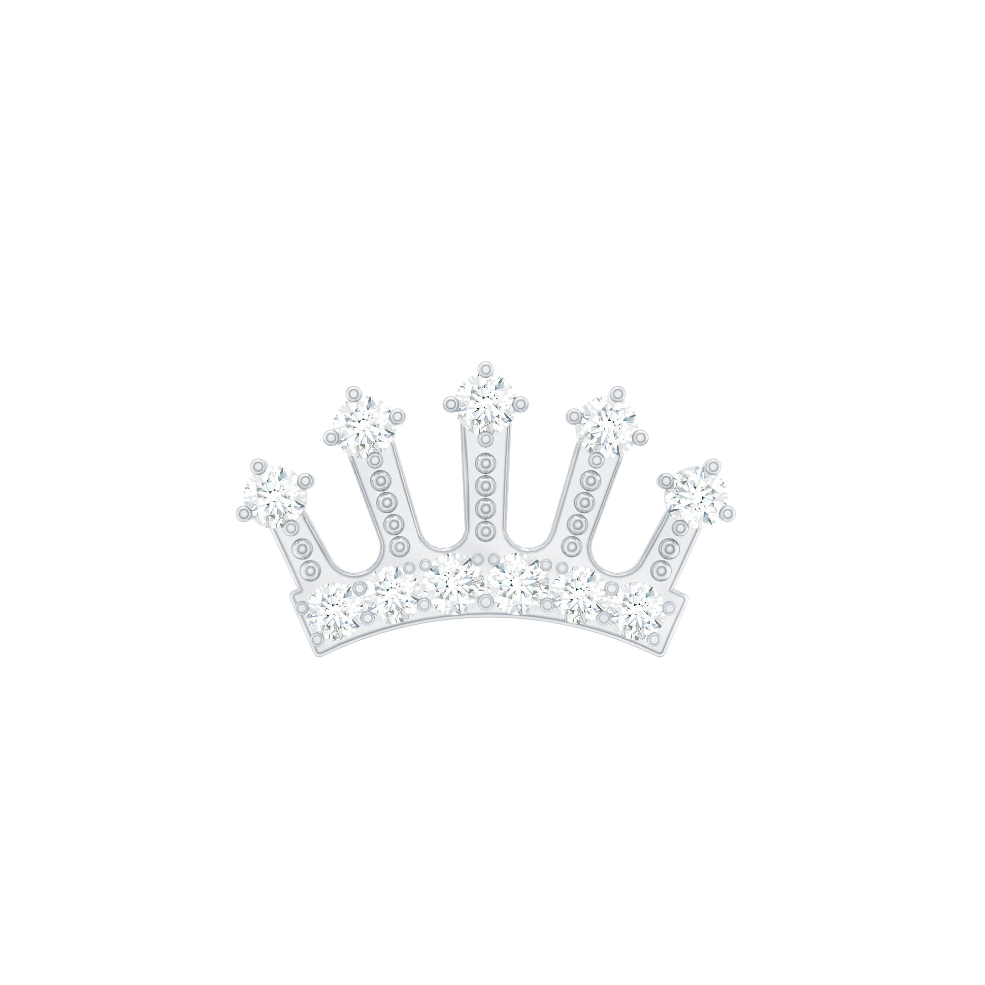 Certified Diamond Crown Earring for Helix Piercing Natural - ( HI-SI ) - Rosec Jewels