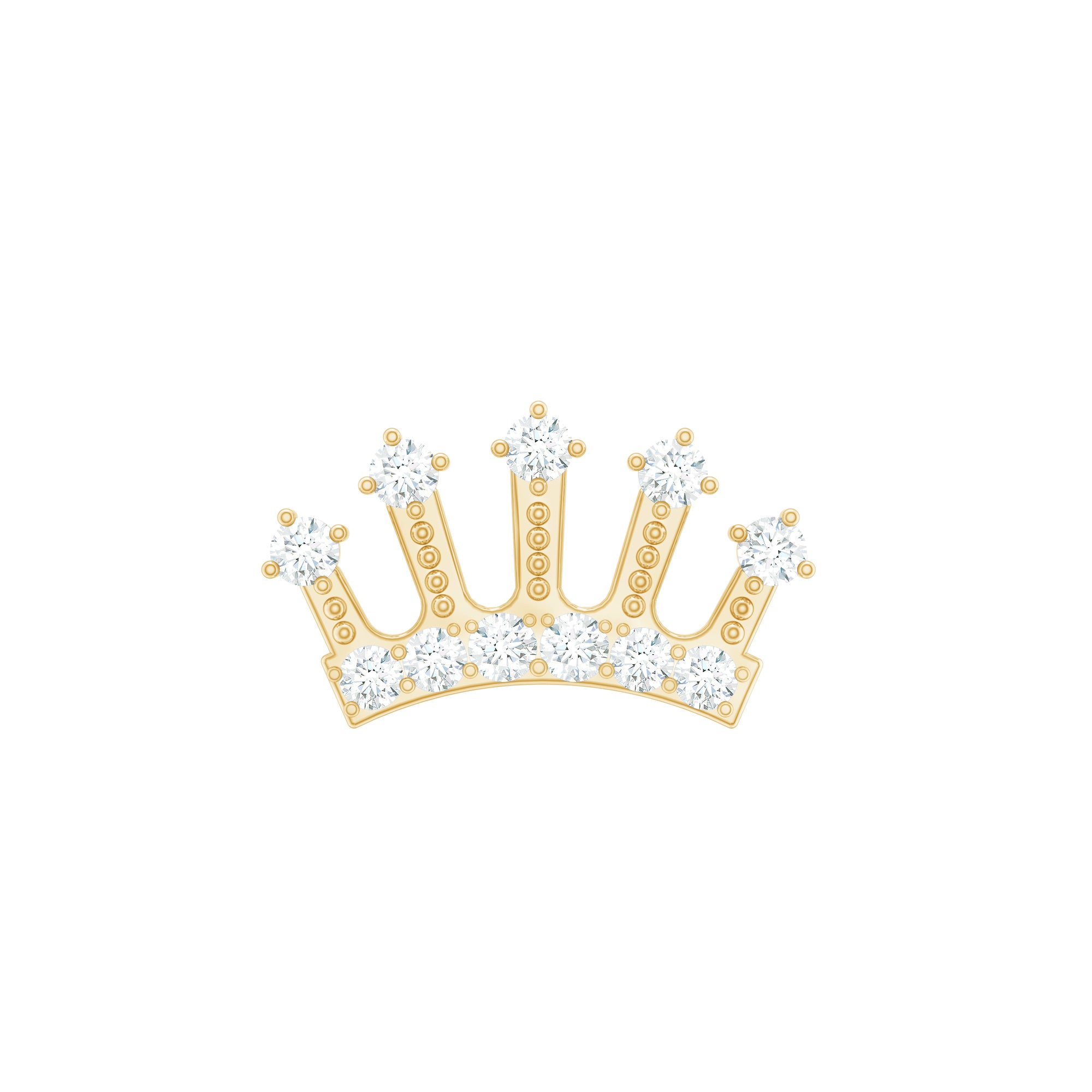 Certified Diamond Crown Earring for Helix Piercing Natural - ( HI-SI ) - Rosec Jewels
