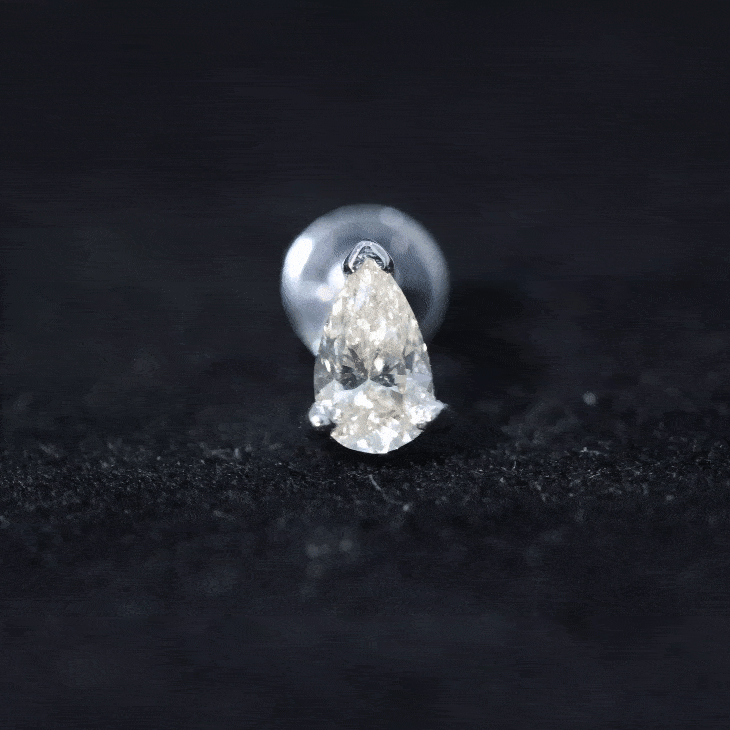 Pear Shape Moissanite Solitaire Conch Earring D-VS1 - Rosec Jewels