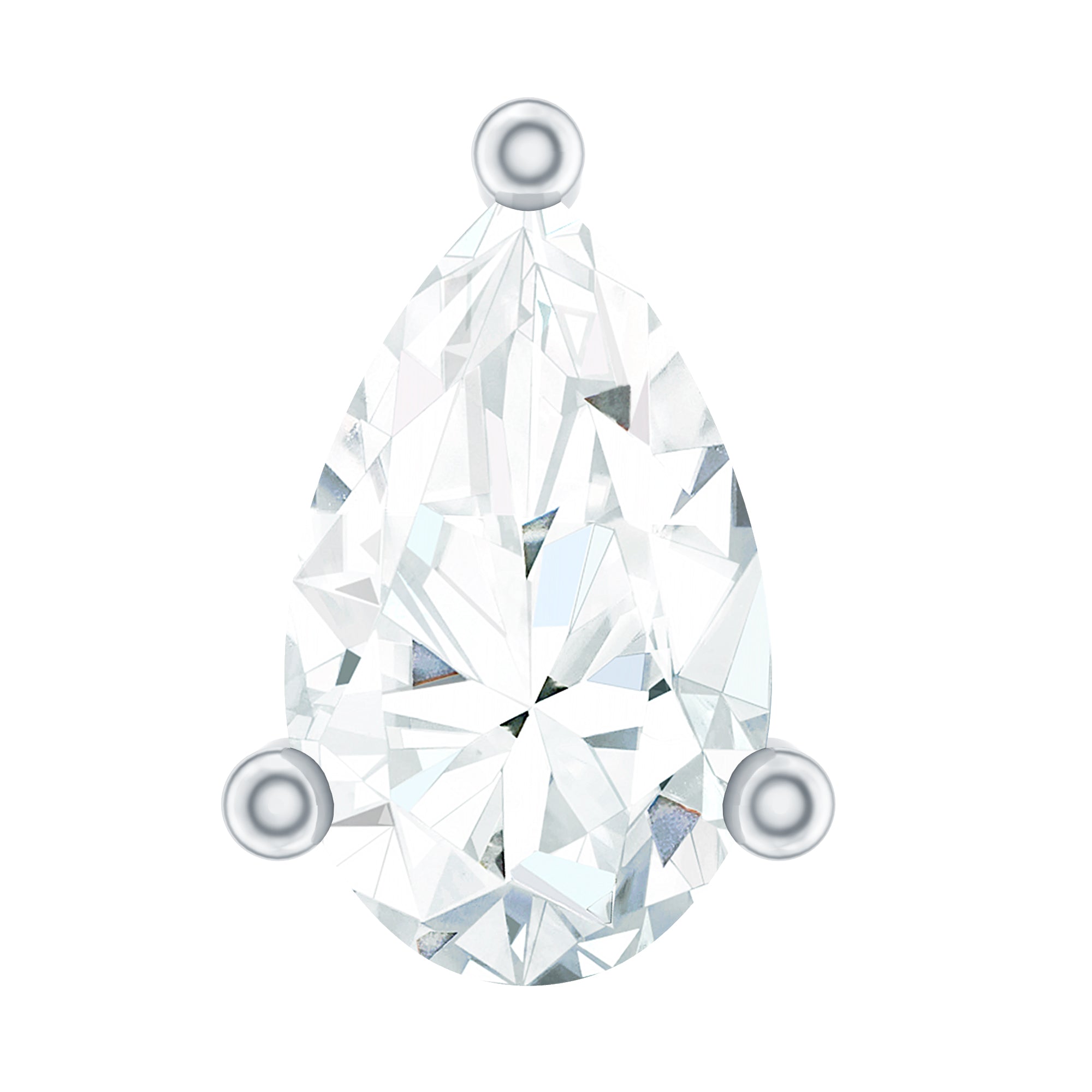 Pear Shape Moissanite Solitaire Conch Earring D-VS1 - Rosec Jewels