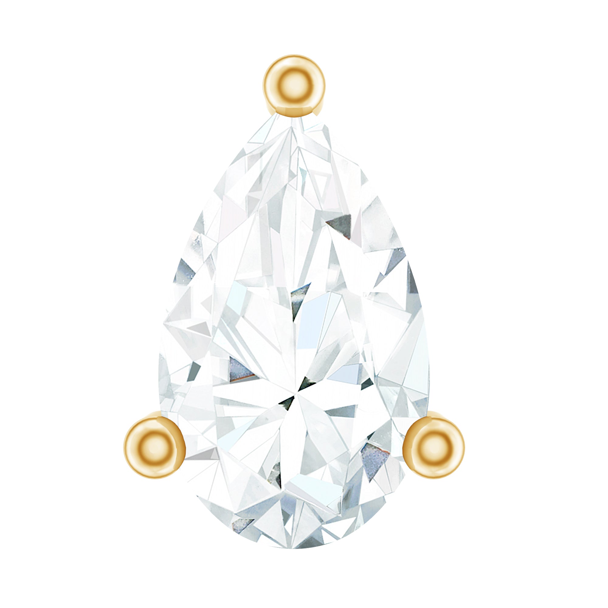 Pear Shape Moissanite Solitaire Conch Earring