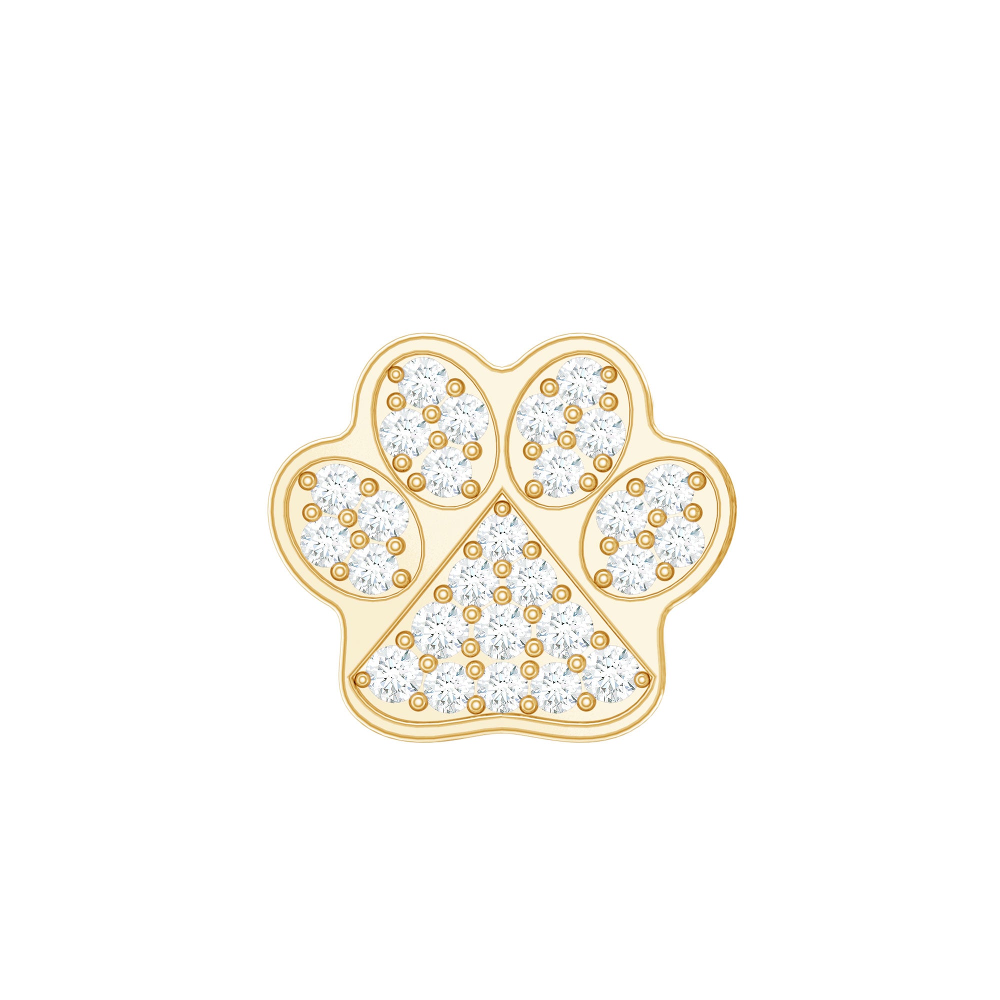 Moissanite Dog Paw Print Earring for Cartilage Piercing D-VS1 - Rosec Jewels