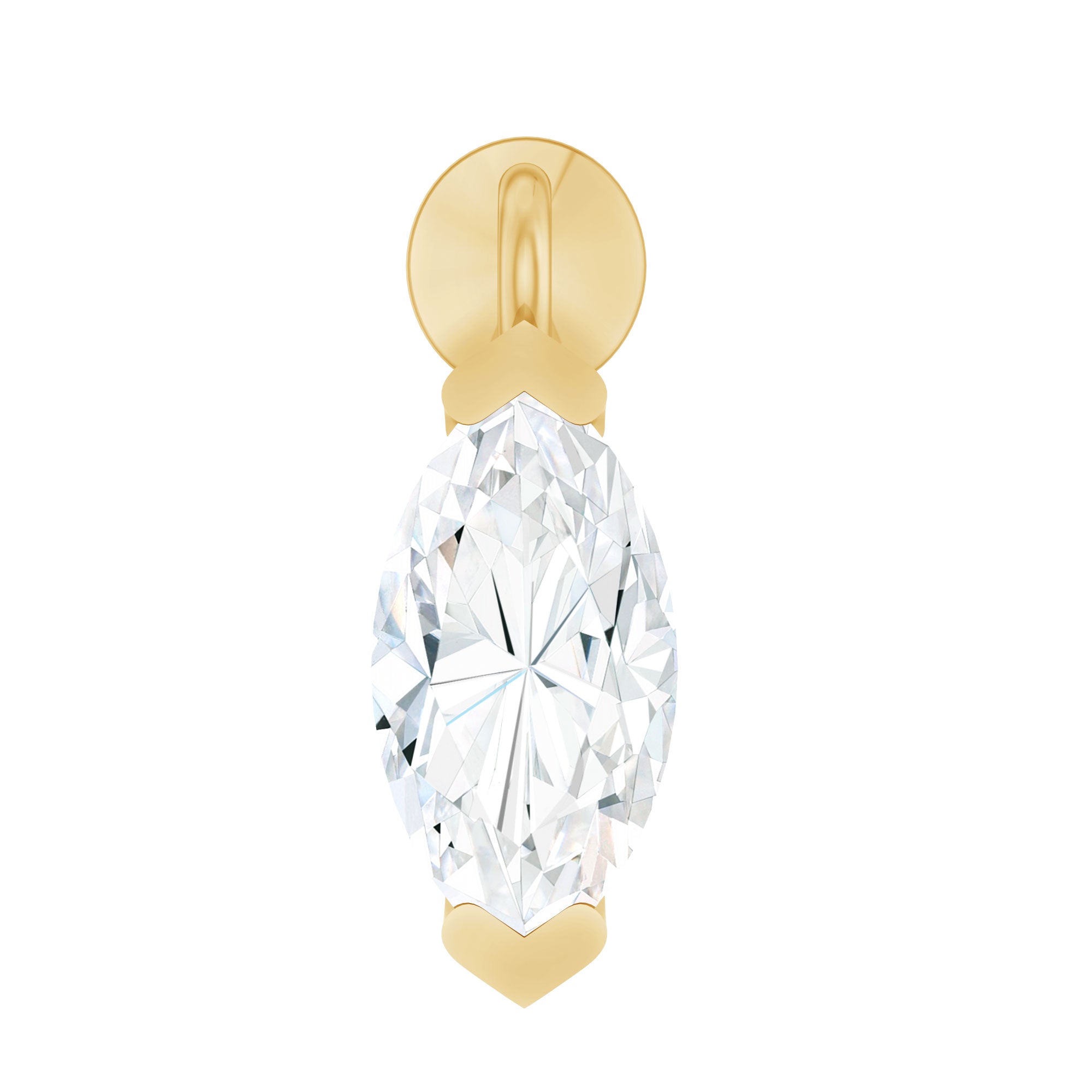 Marquise Moissanite Solitaire Earring for Tragus Piercing