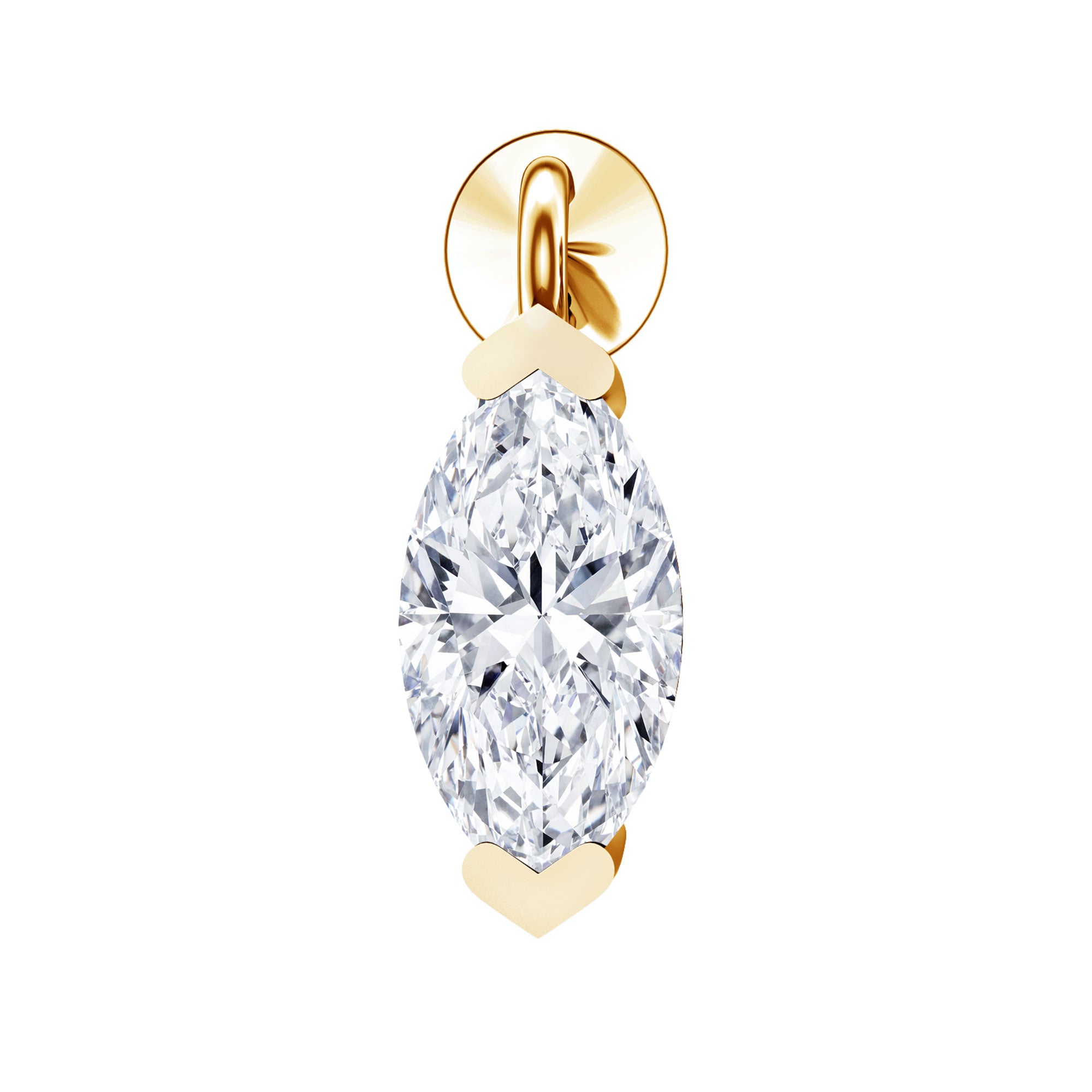 Marquise Moissanite Drop Earring for Tragus Piercing D-VS1 - Rosec Jewels