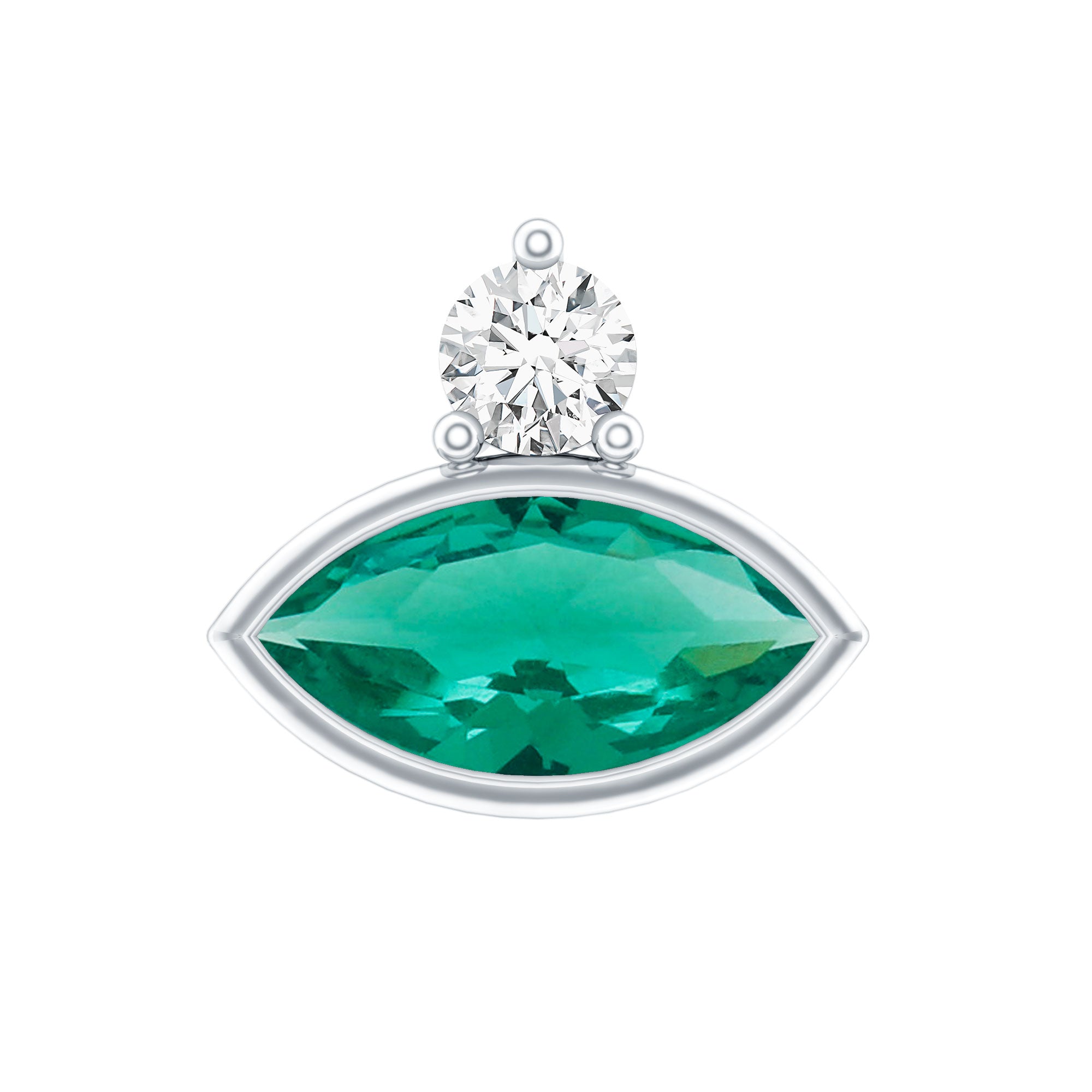 Marquise Cut Lab Grown Emerald Helix Earring with Certificate AAAA - Rosec Jewels