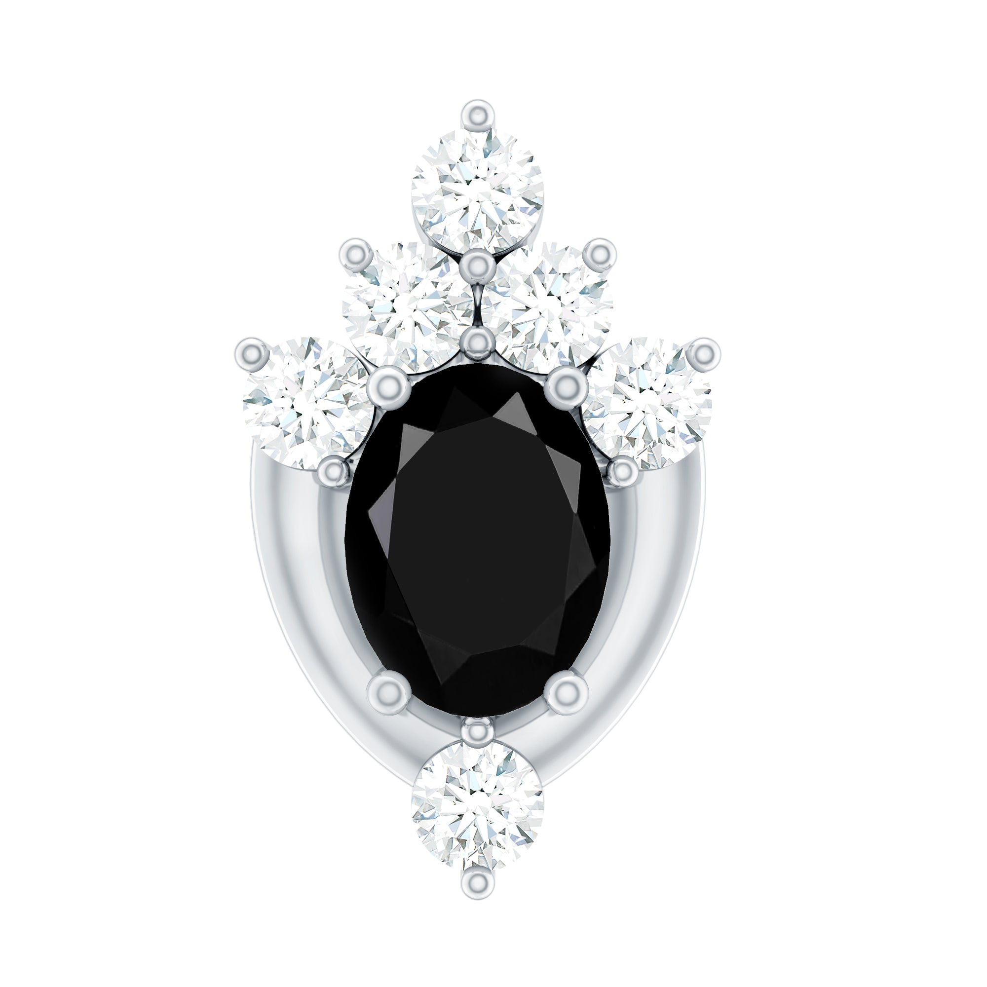 Certified Black Onyx Designer Helix Earring with Lab Grown Diamond AAA - Rosec Jewels
